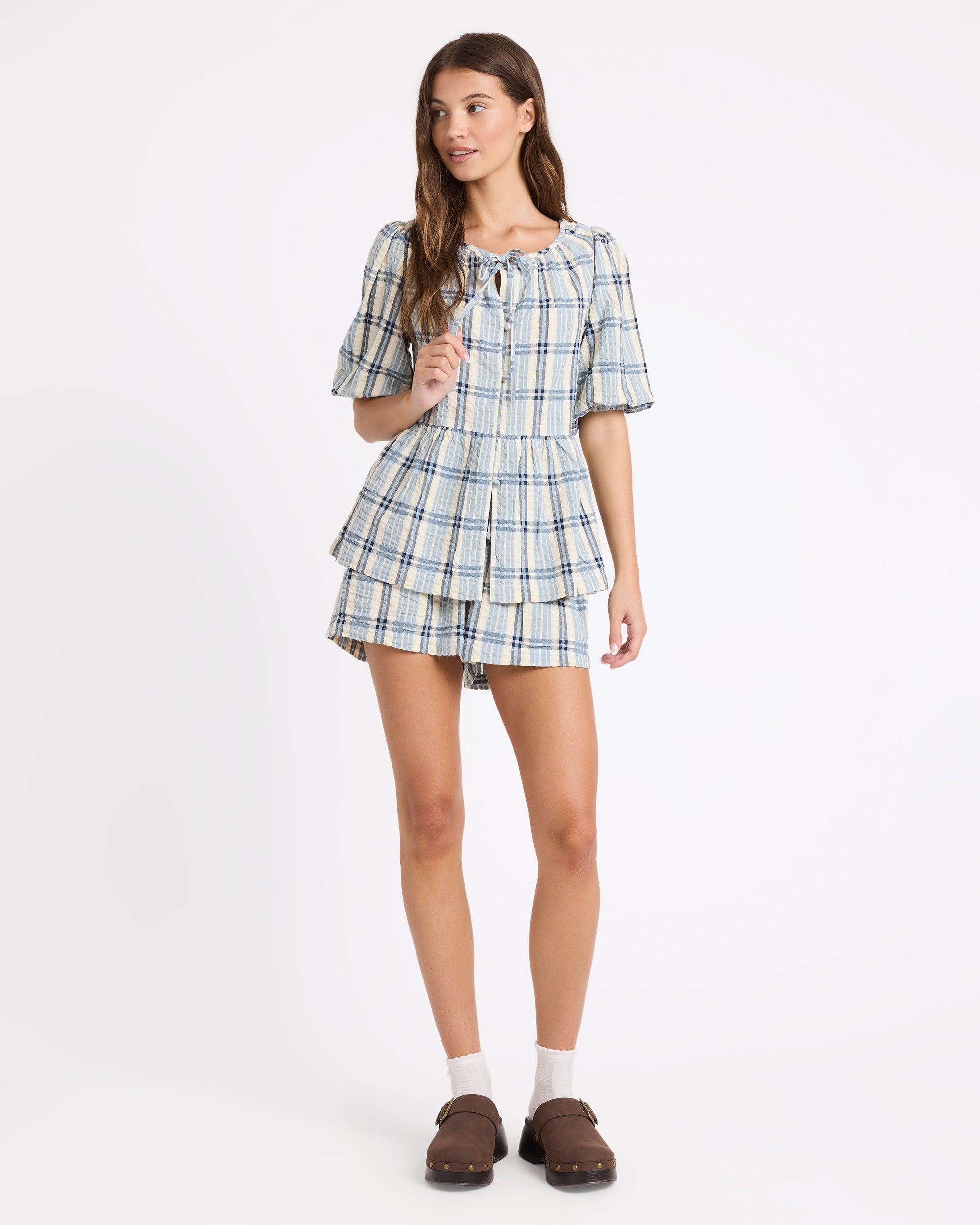 Womens Dyland Check Blouse