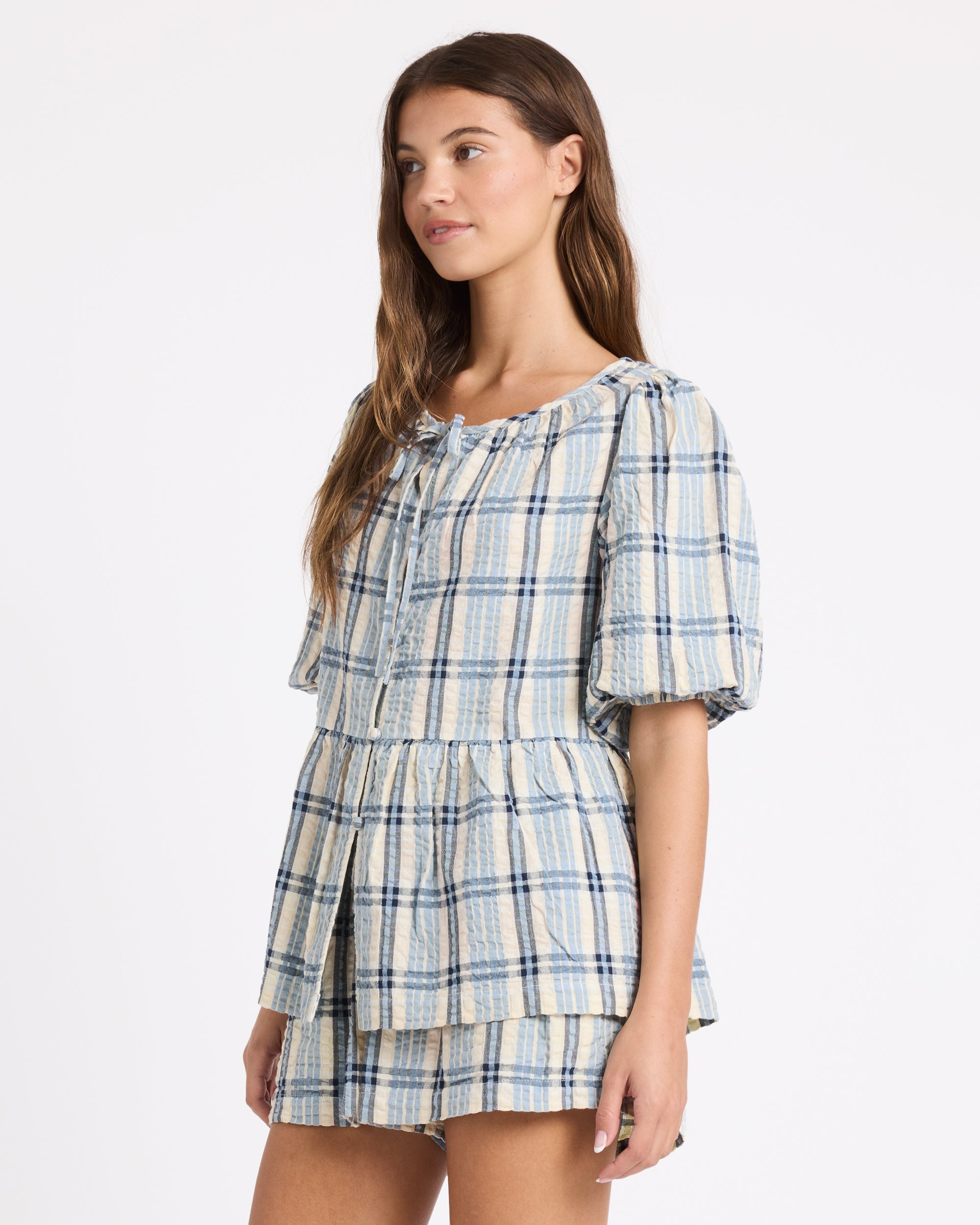Womens Dyland Check Blouse