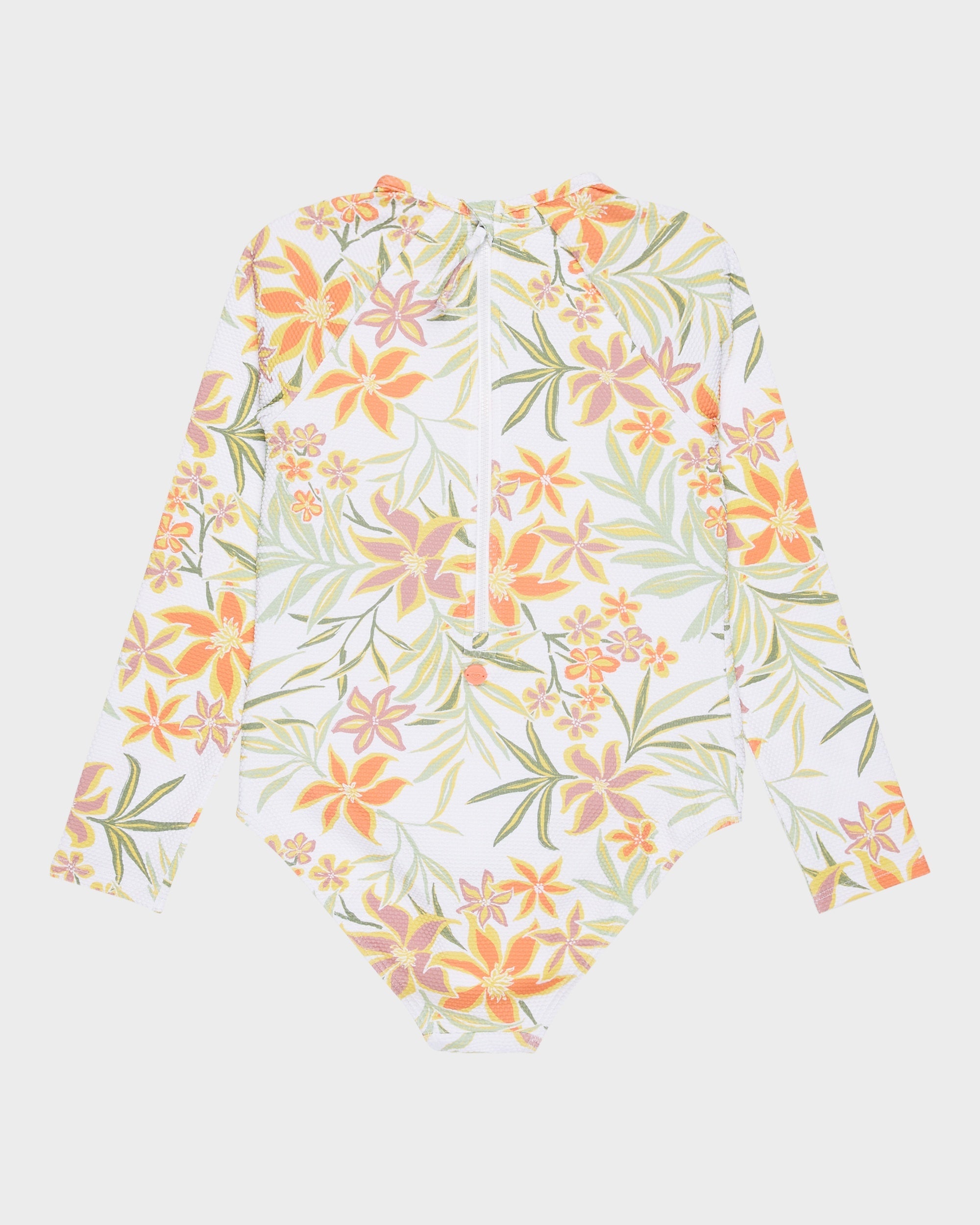 Girls 8-16 Floral Horizon Long Sleeve Onesie Rash Vest