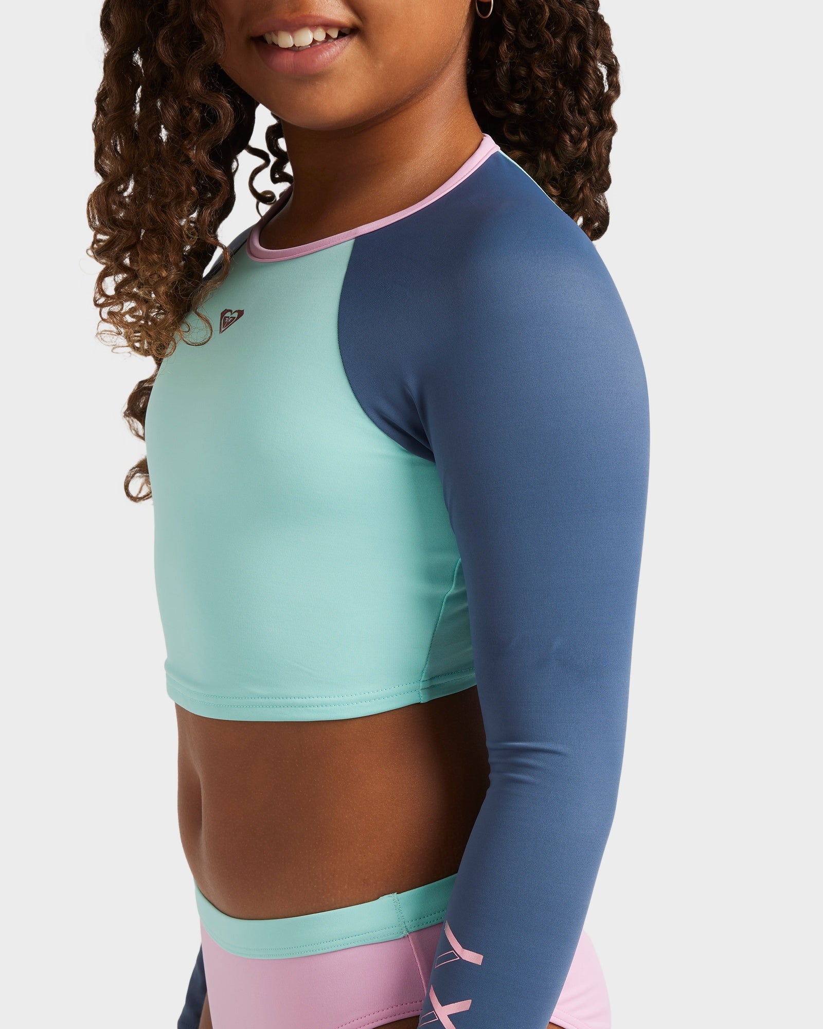 Girls 8-16 Colorblock Two Piece Rash Vest