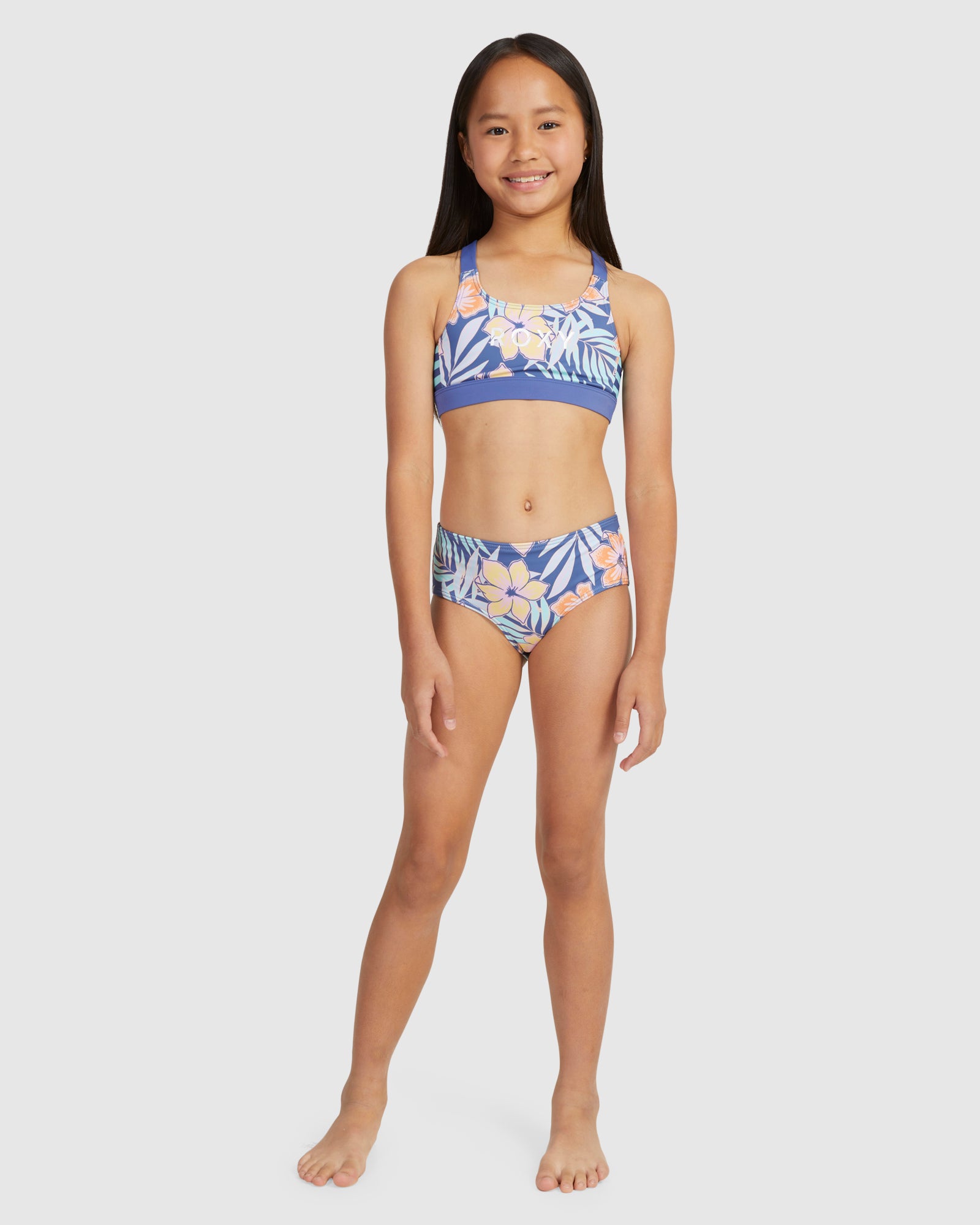 Girls 6-16 Funky Palm Crop Top Set Bikini