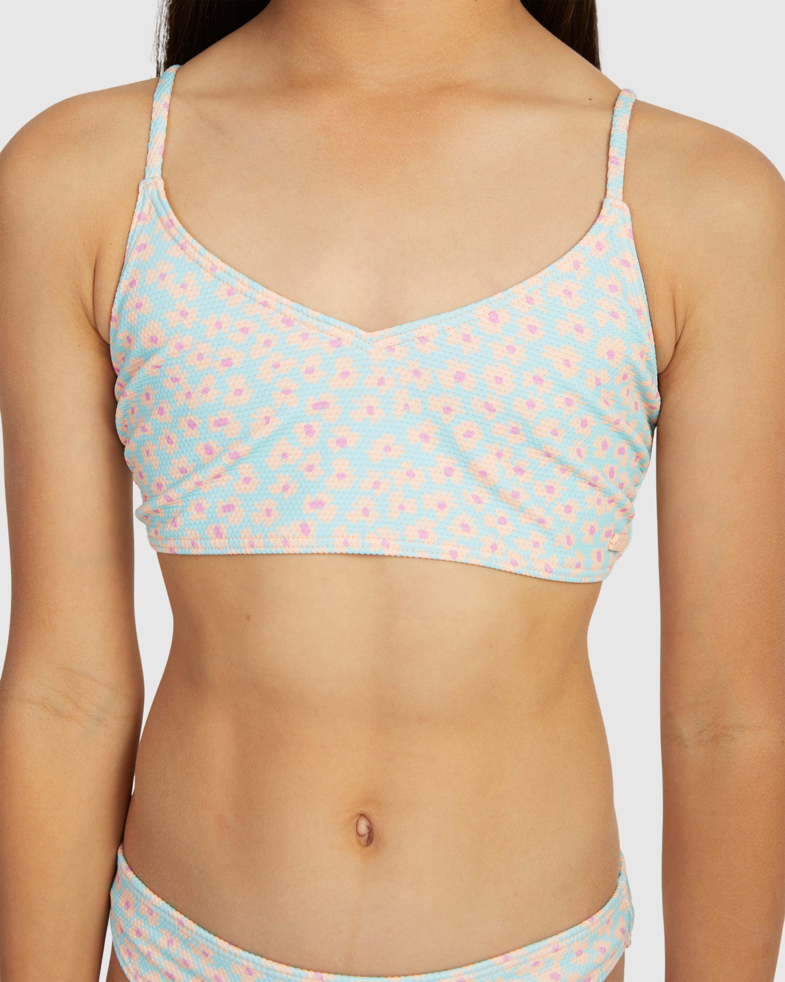 Girls 8-16 Flower Bed Cropped Tank Set Bikini