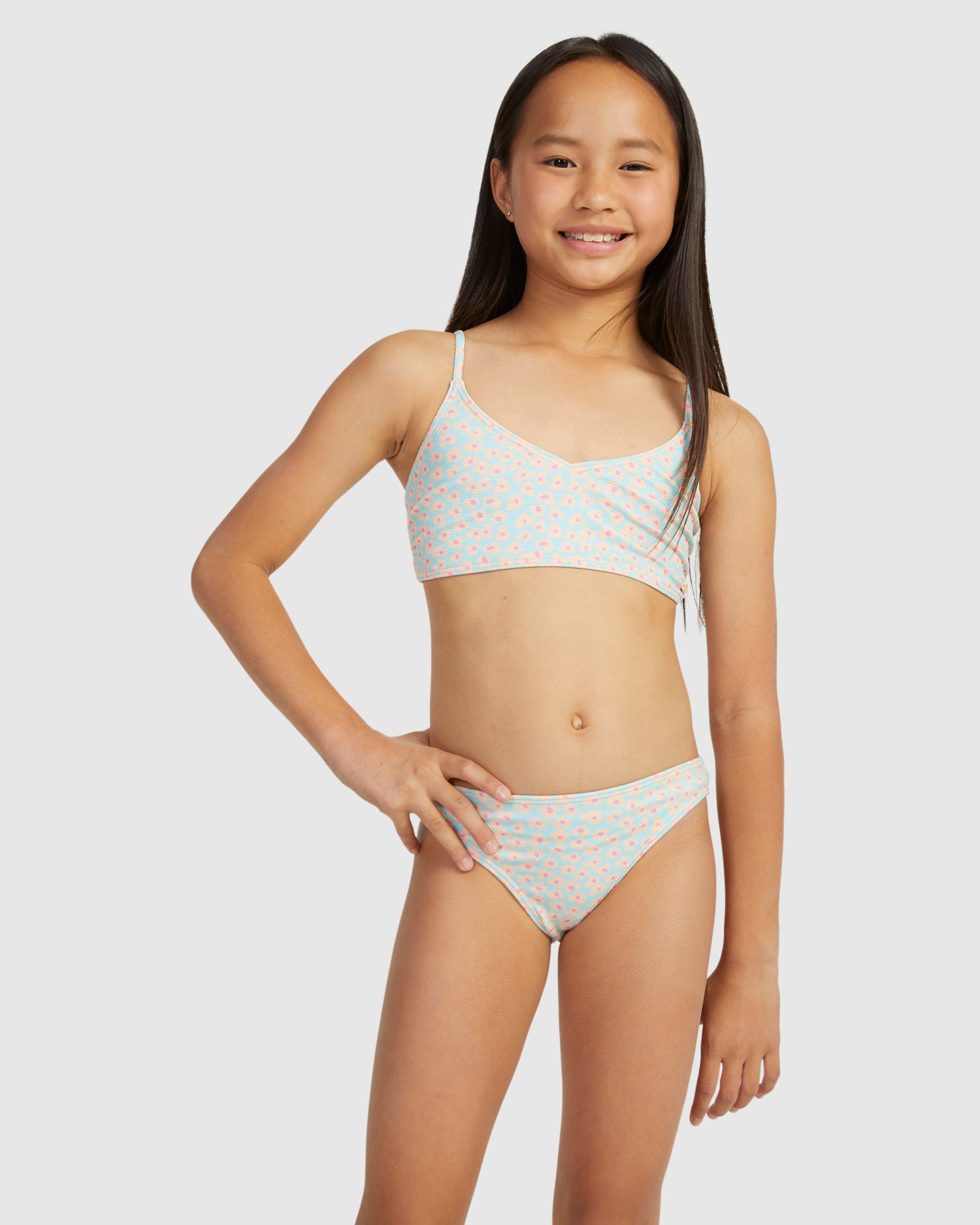 Girls 8-16 Flower Bed Cropped Tank Set Bikini