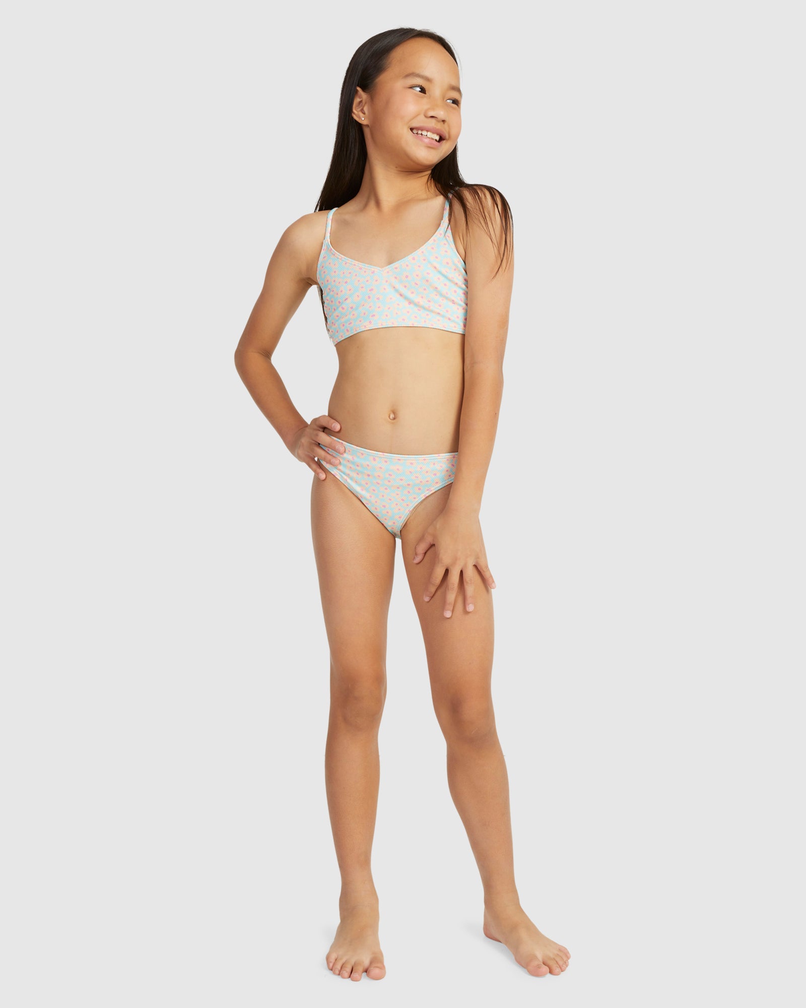 Girls 8-16 Flower Bed Cropped Tank Set Bikini