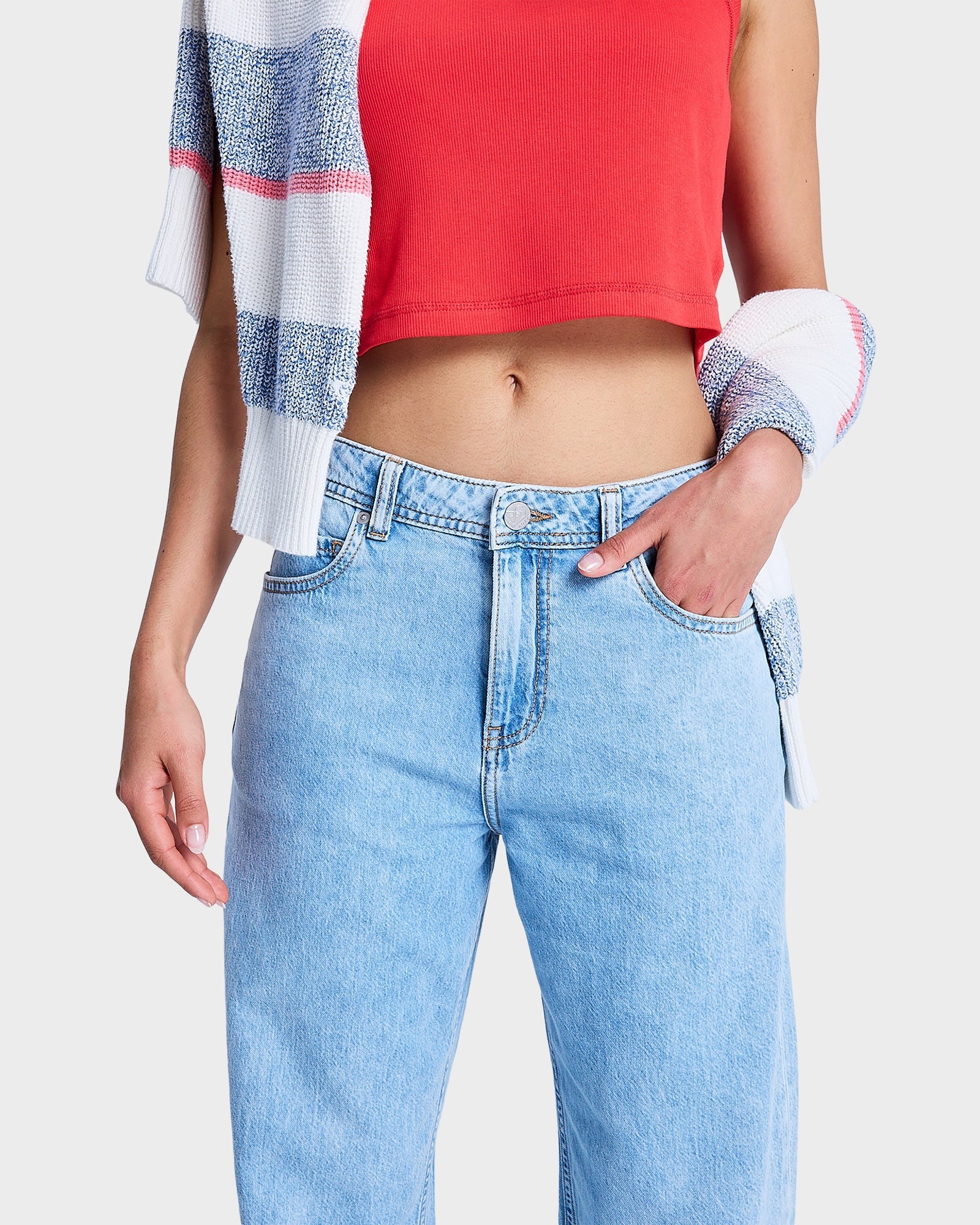 Womens Dawn Patrol Mid Sunbleached Denim Jeans