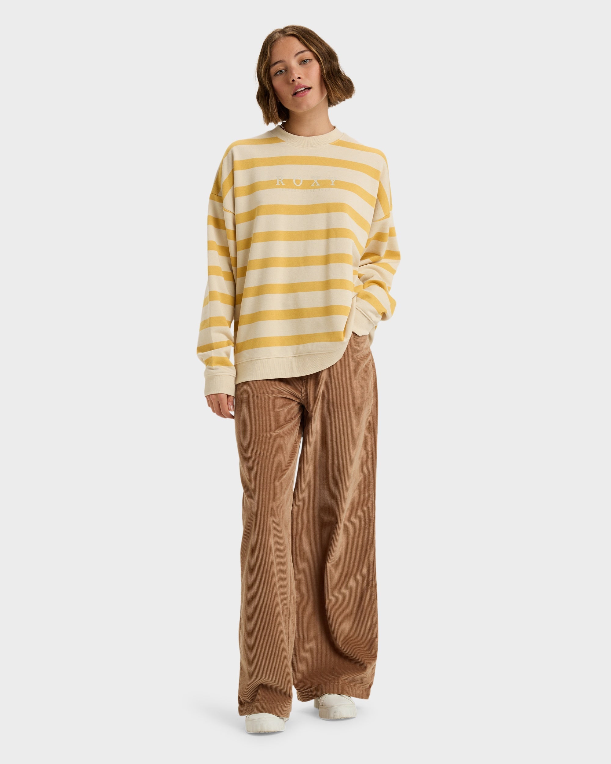 Womens Strictly Stripe Oversized Crew Neck