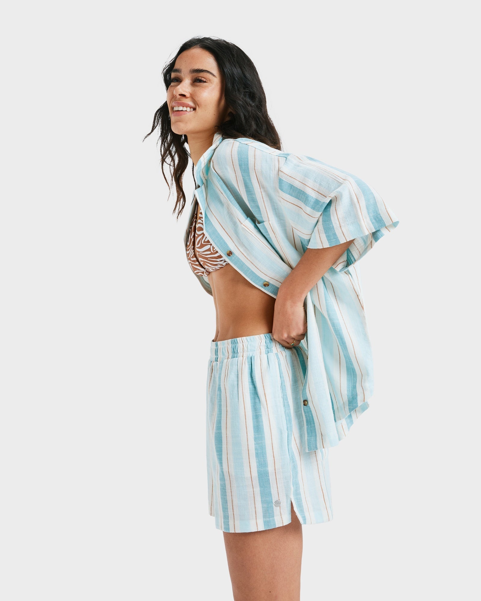 Womens Lekeitio Bay Stripe Elastic Waist Shorts