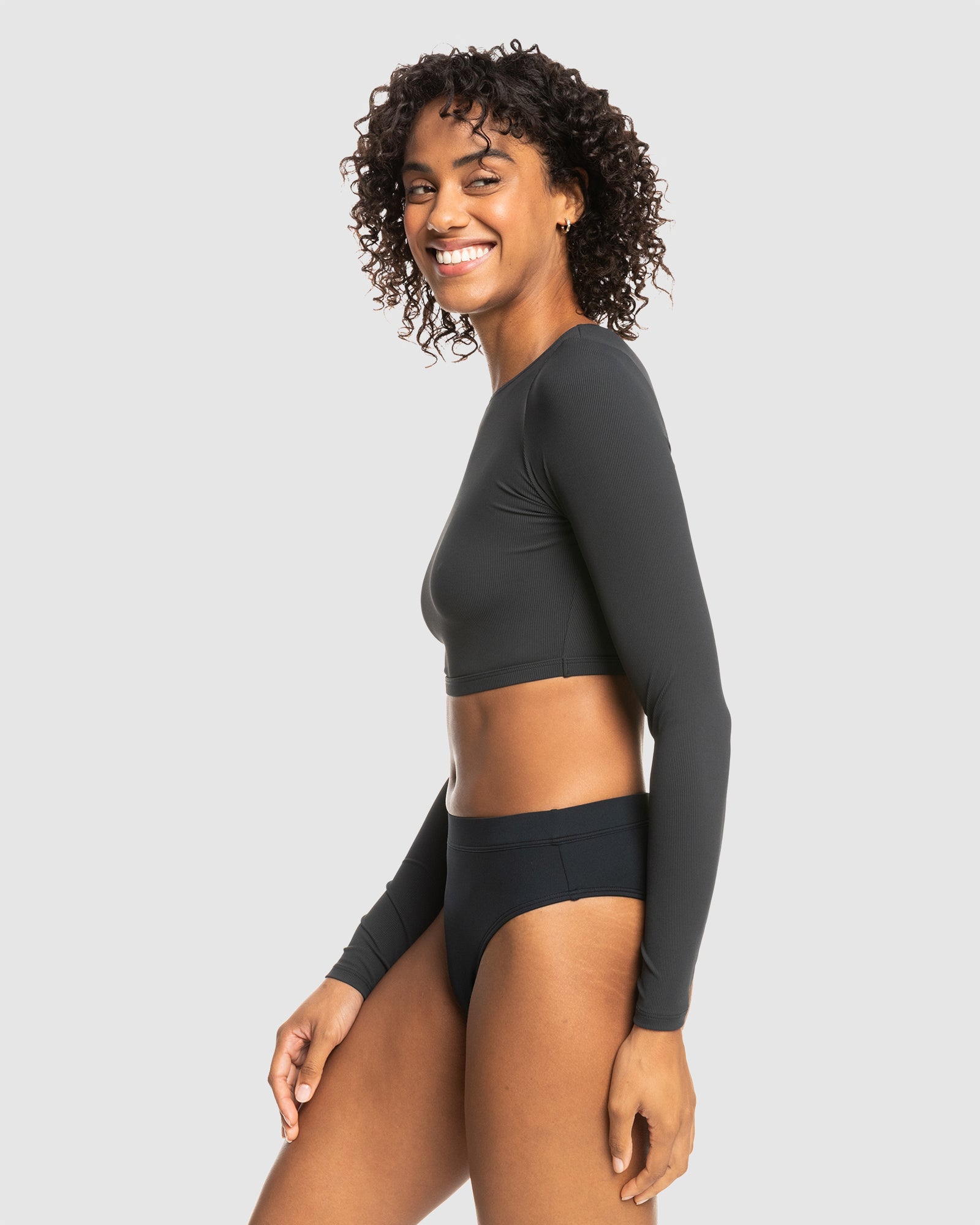Womens Roxy Pro Nose Ride Crop Lycra Rashguard