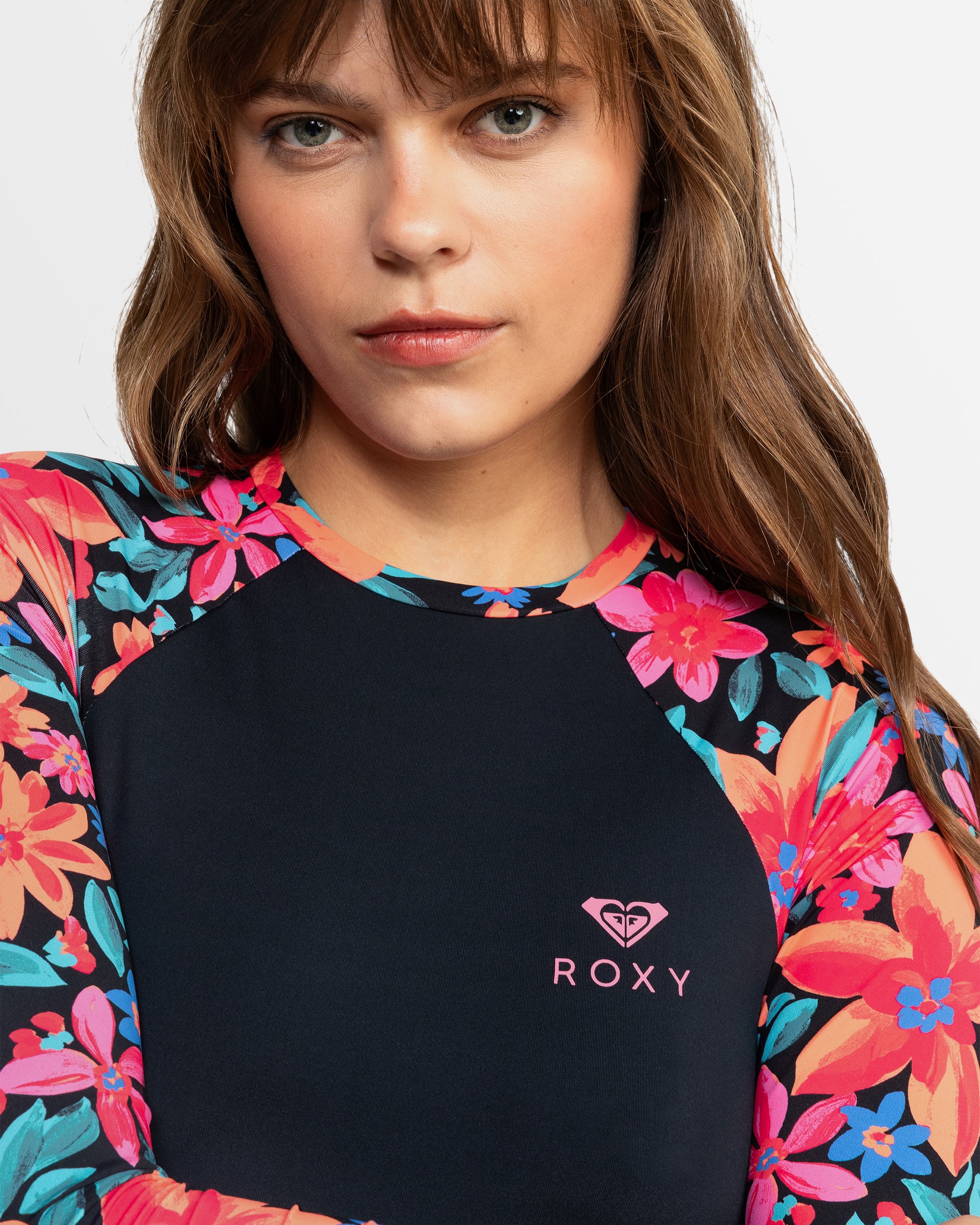 Womens Floral Fiesta Long Sleeve Rash Vest Onesie