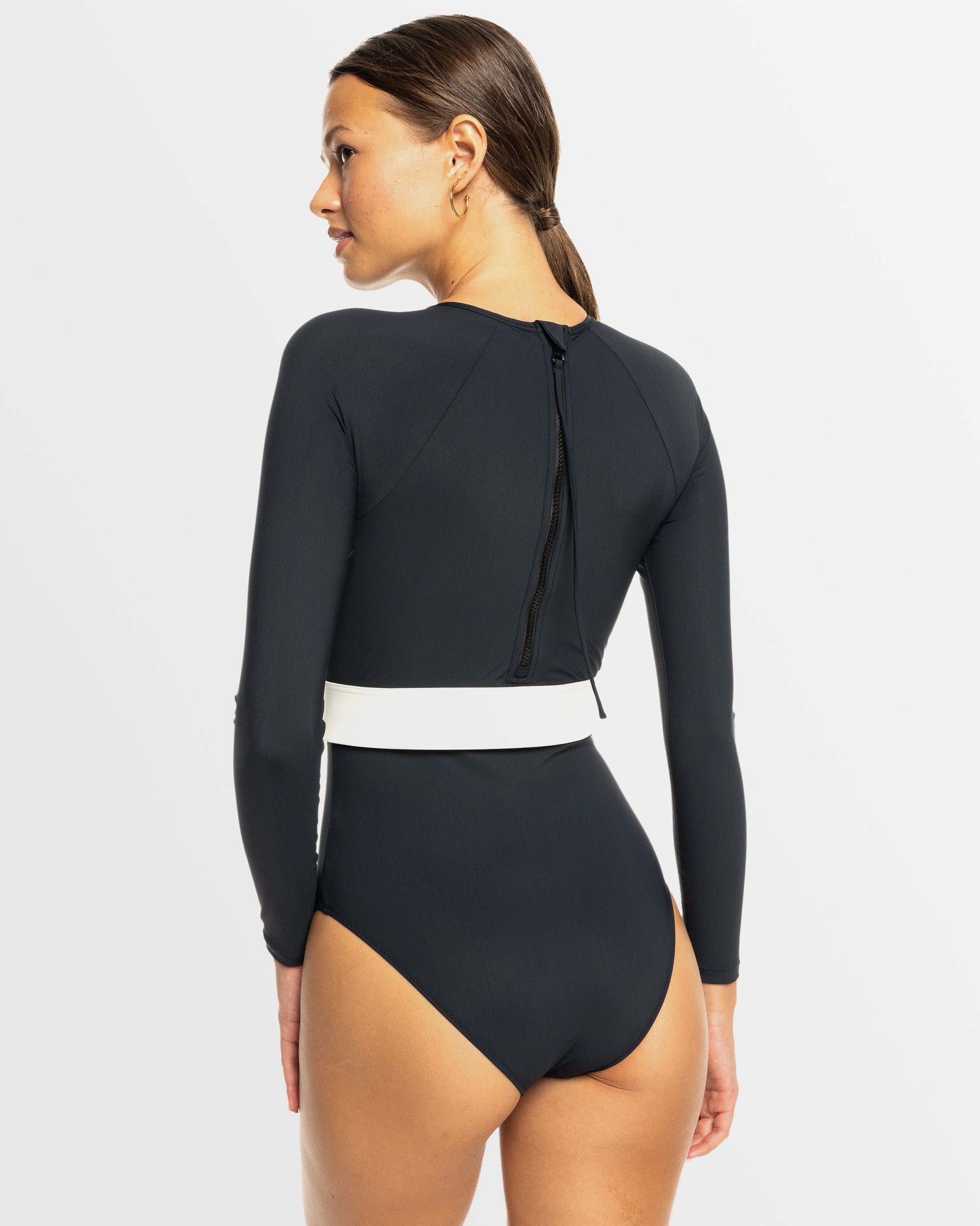 Womens Roxy Active Long Sleeve One Piece Swimsuit