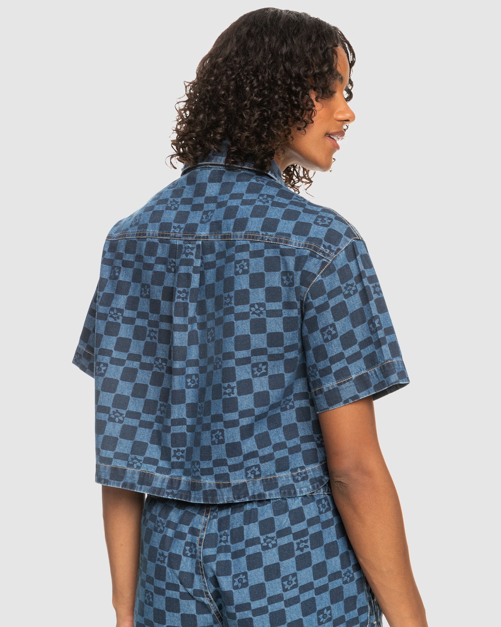 Womens Blue Wave Club Printed Shirt