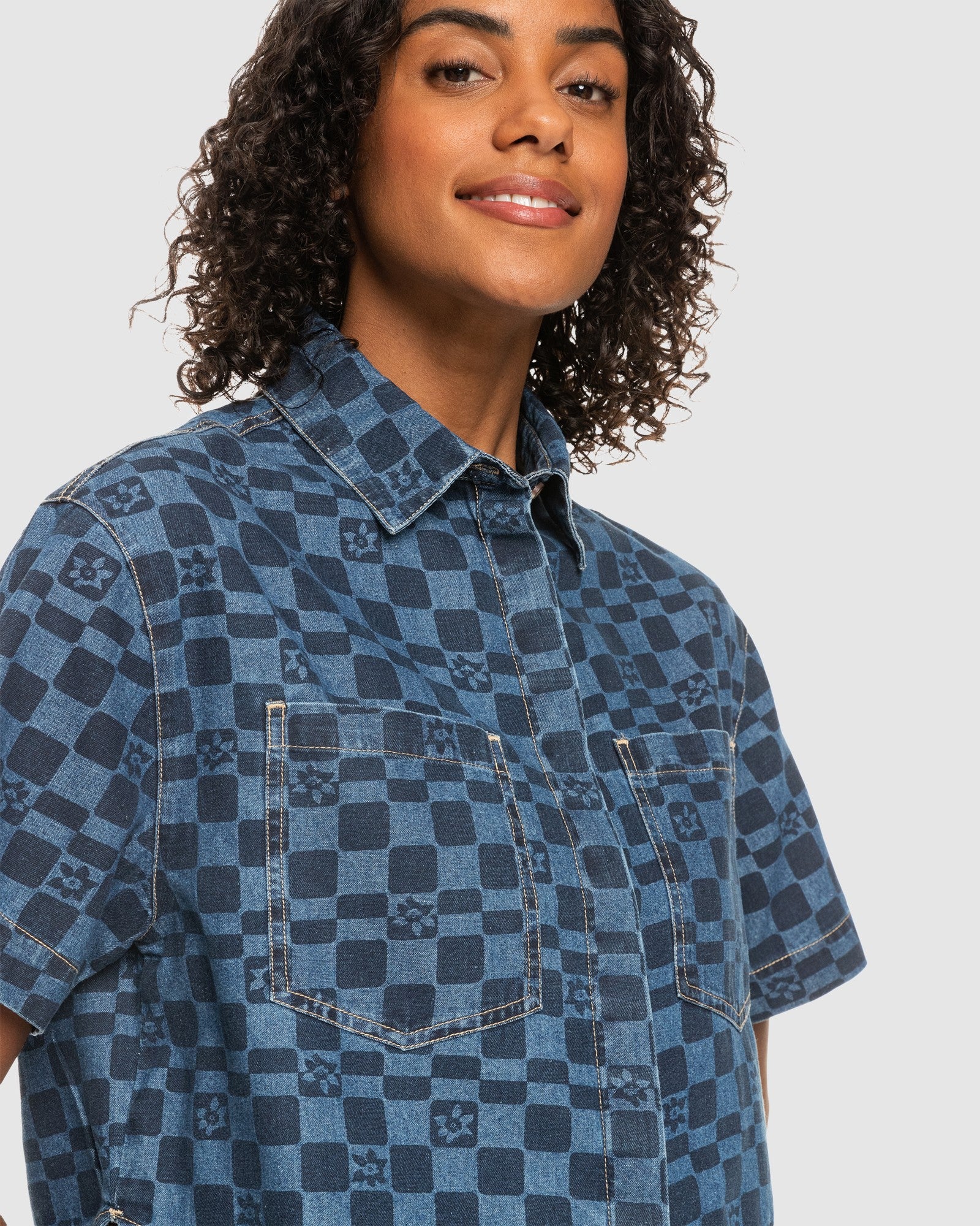 Womens Blue Wave Club Printed Shirt