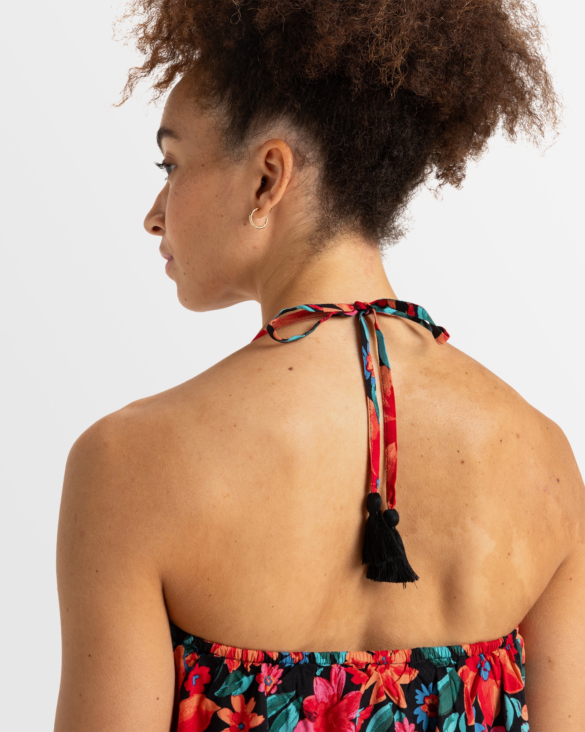 Womens Golden Tropic Printed Halter Top