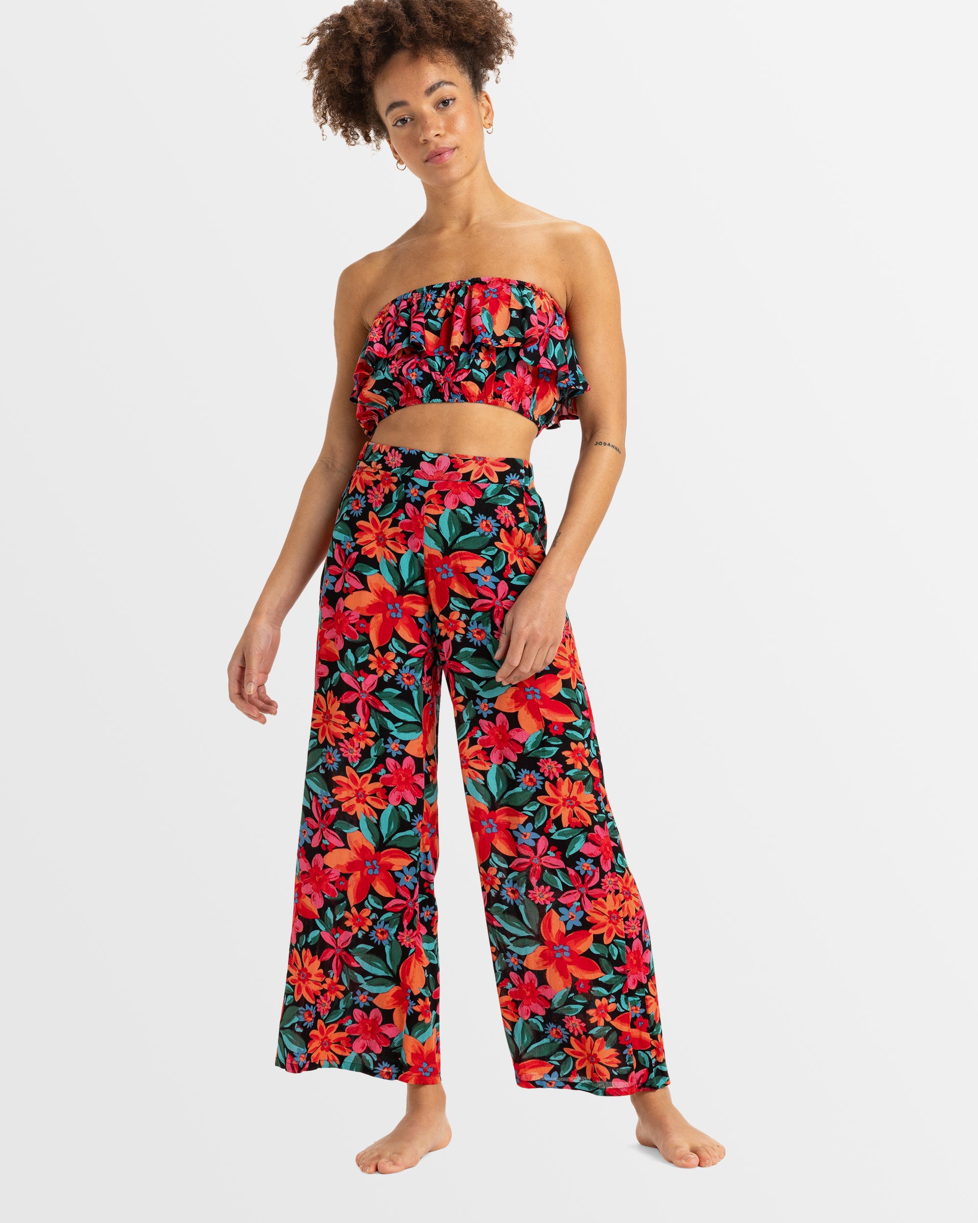 Womens Golden Tropic Printed Halter Top