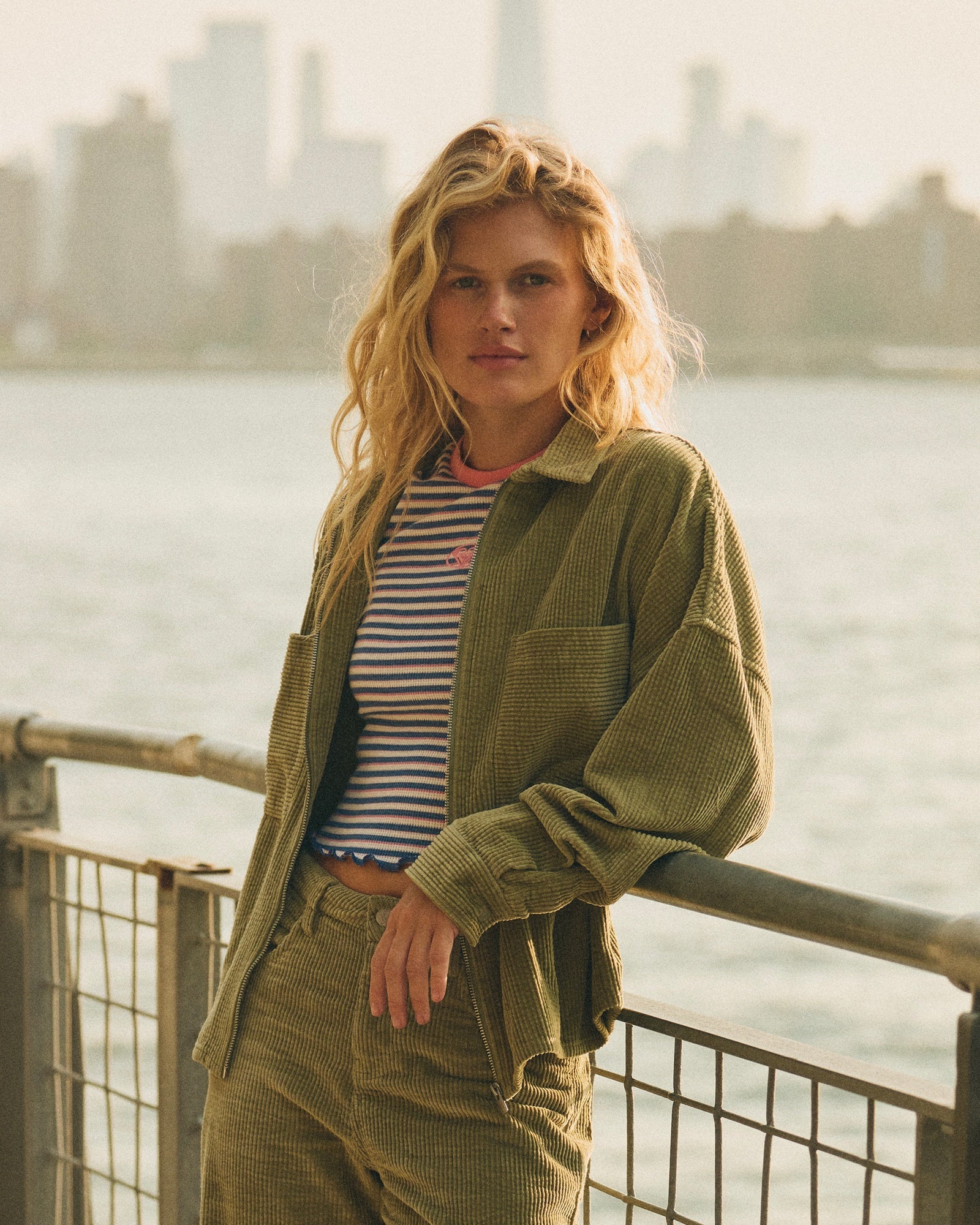 Womens Chilled Out Washed Cord Long Sleeve Shirt