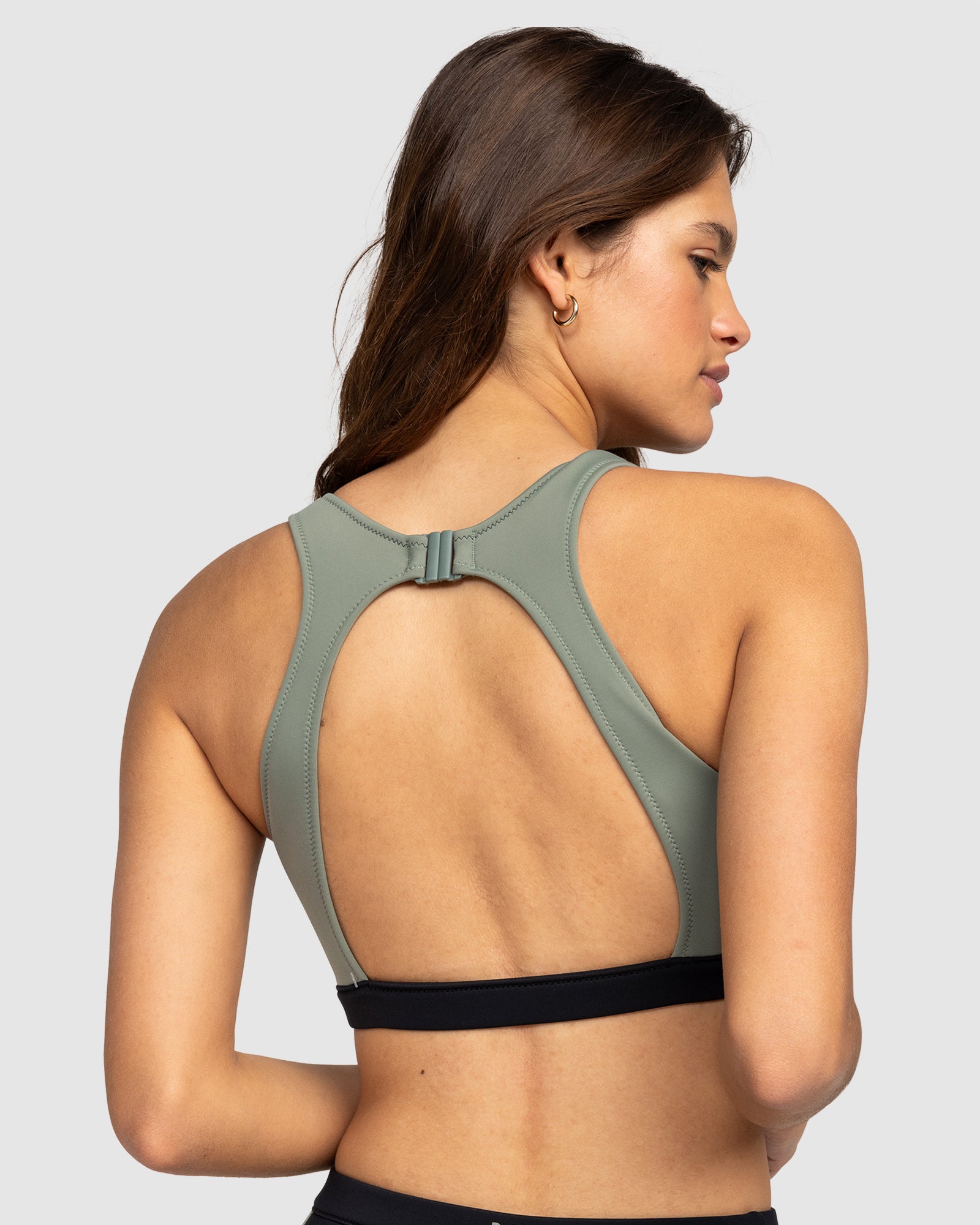 Womens Roxy Pro Wave Crop Top Bikini Top