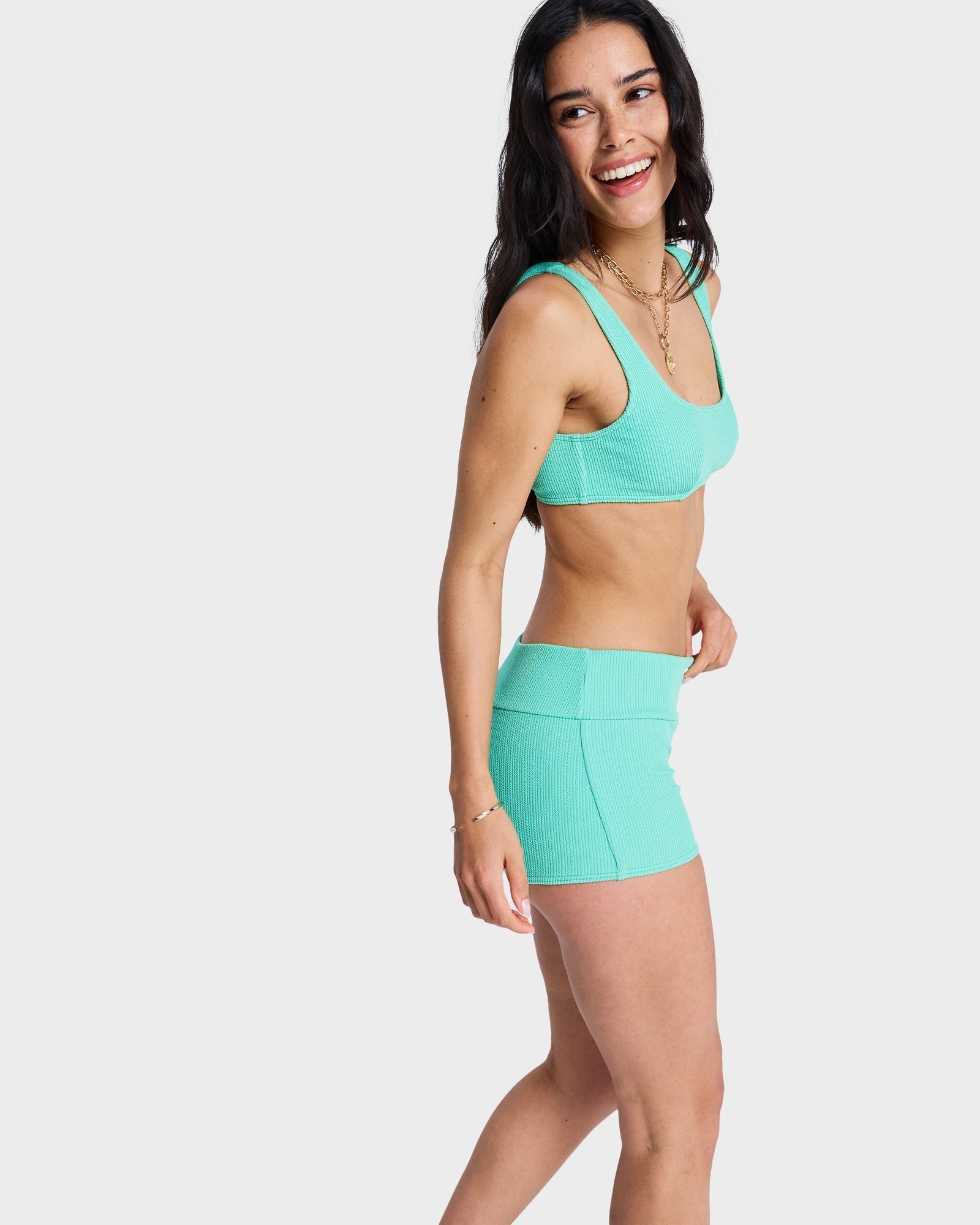 Womens Roxy Sunshine High Rise Boyleg Bikini Bottom