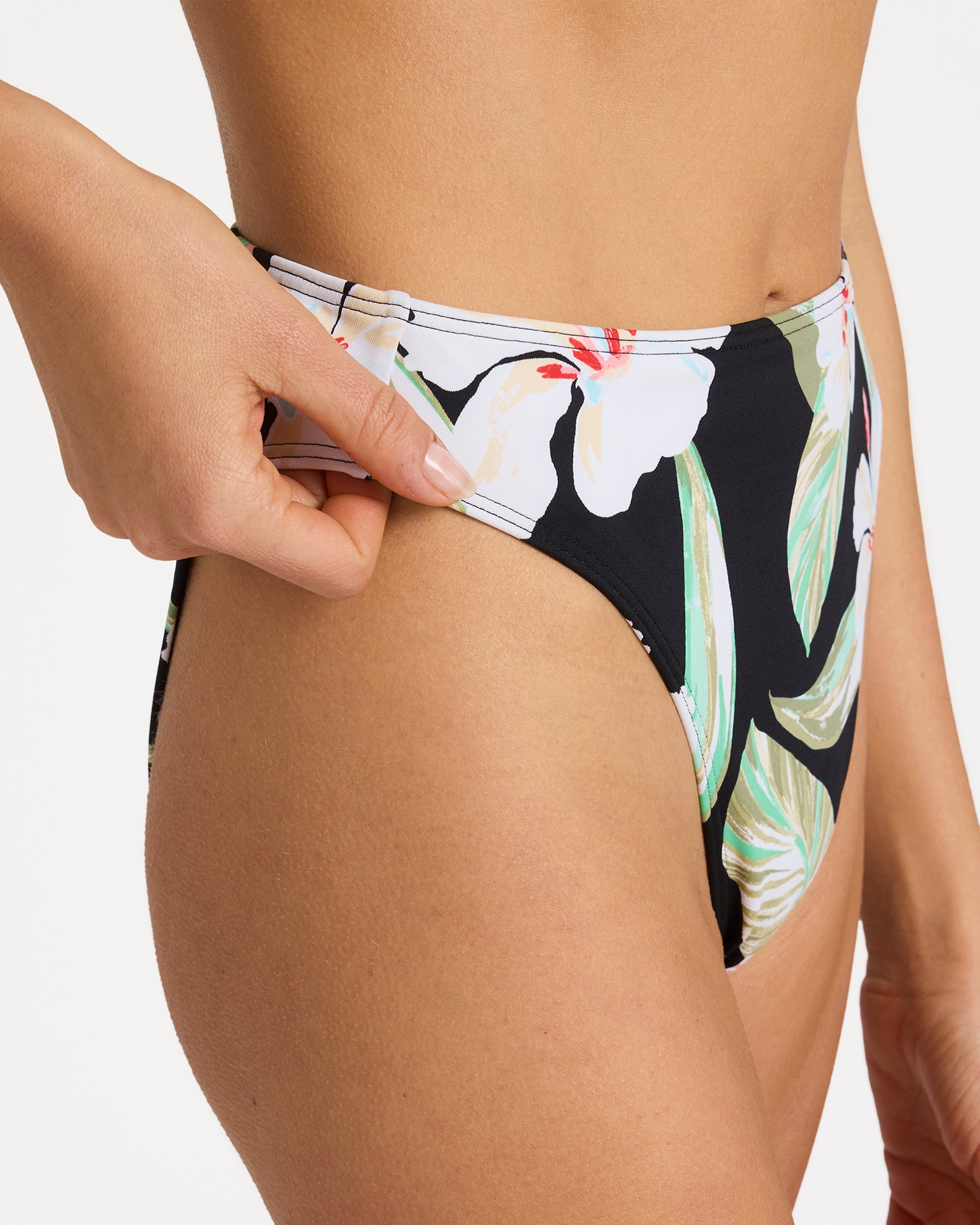 Womens Printed Essentials Mid Waist Moderate Bikini Bottom