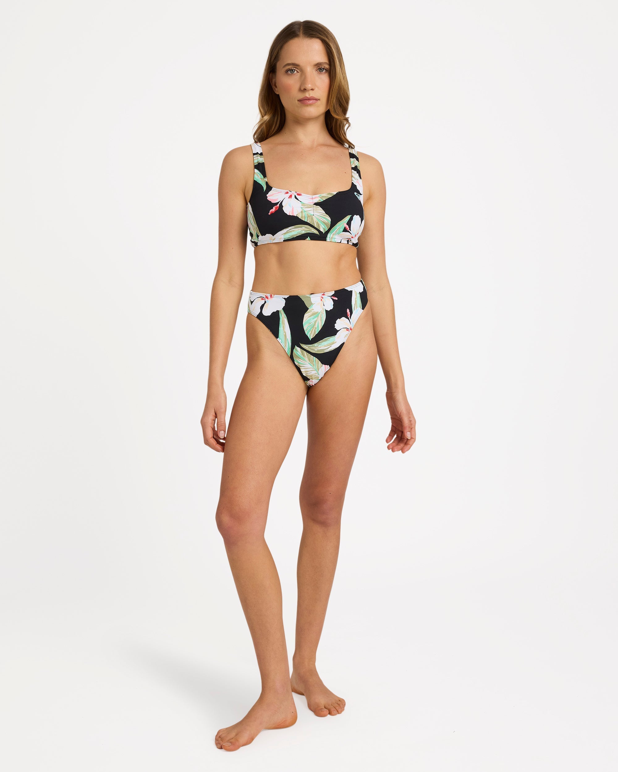 Womens Printed Essentials Mid Waist Moderate Bikini Bottom
