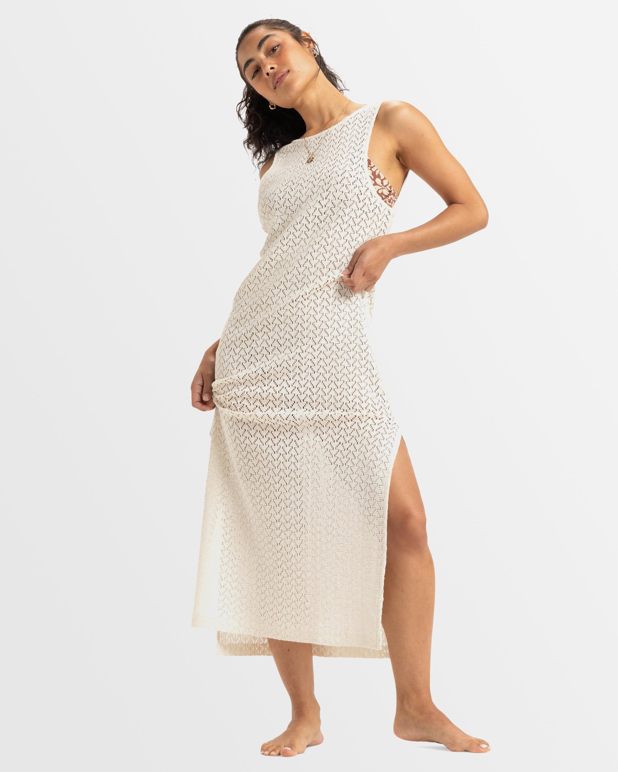 Womens Playa Mood Crochet Long Dress – Roxy Womens Playa Mood Crochet Long Dress – Roxy