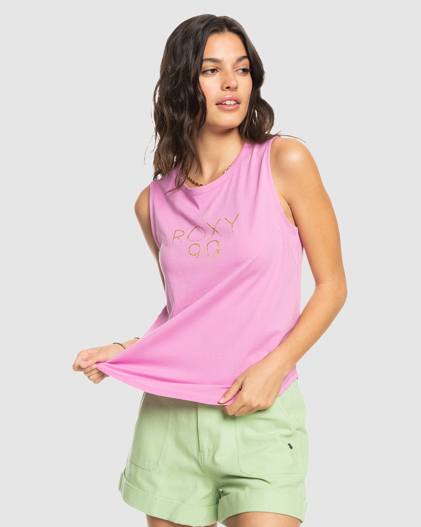 Roxy Epic Afternoon Corpo T-Shirt In Pink Lavender - FREE