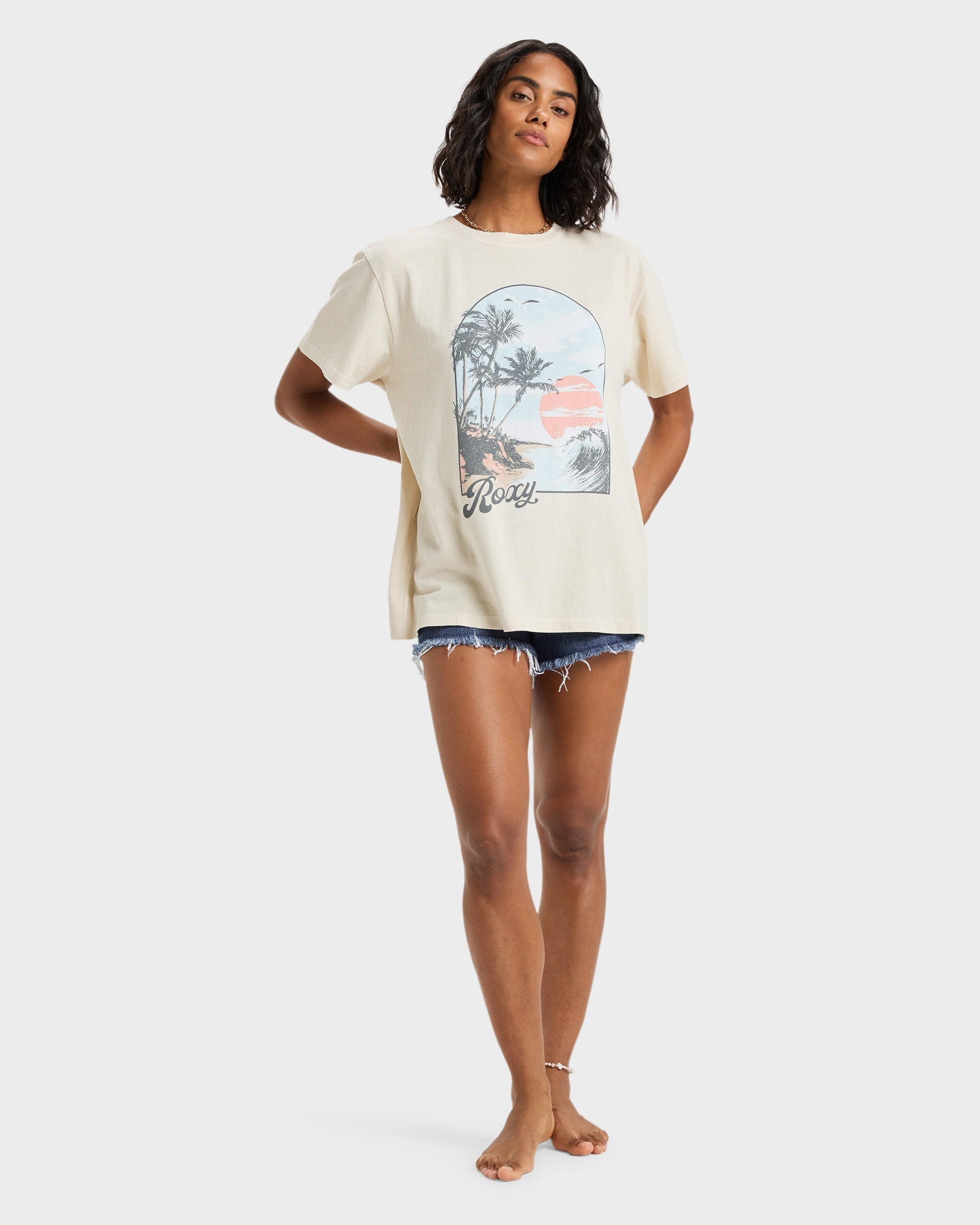 Womens Sunnyoversize Stone Wash T-Shirt