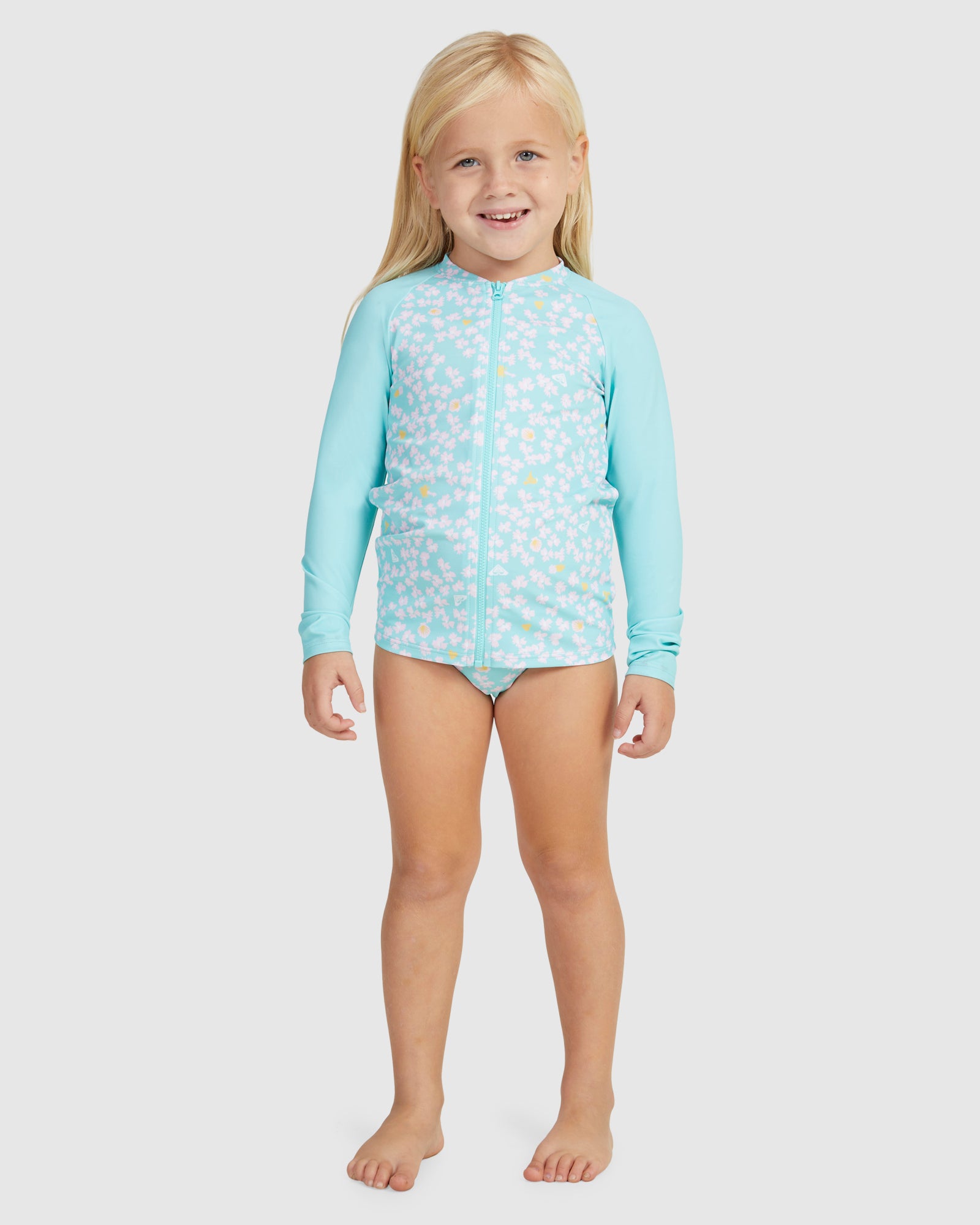 Girls Teenie Ditsy Ls Lycra Zip Set Rashguard