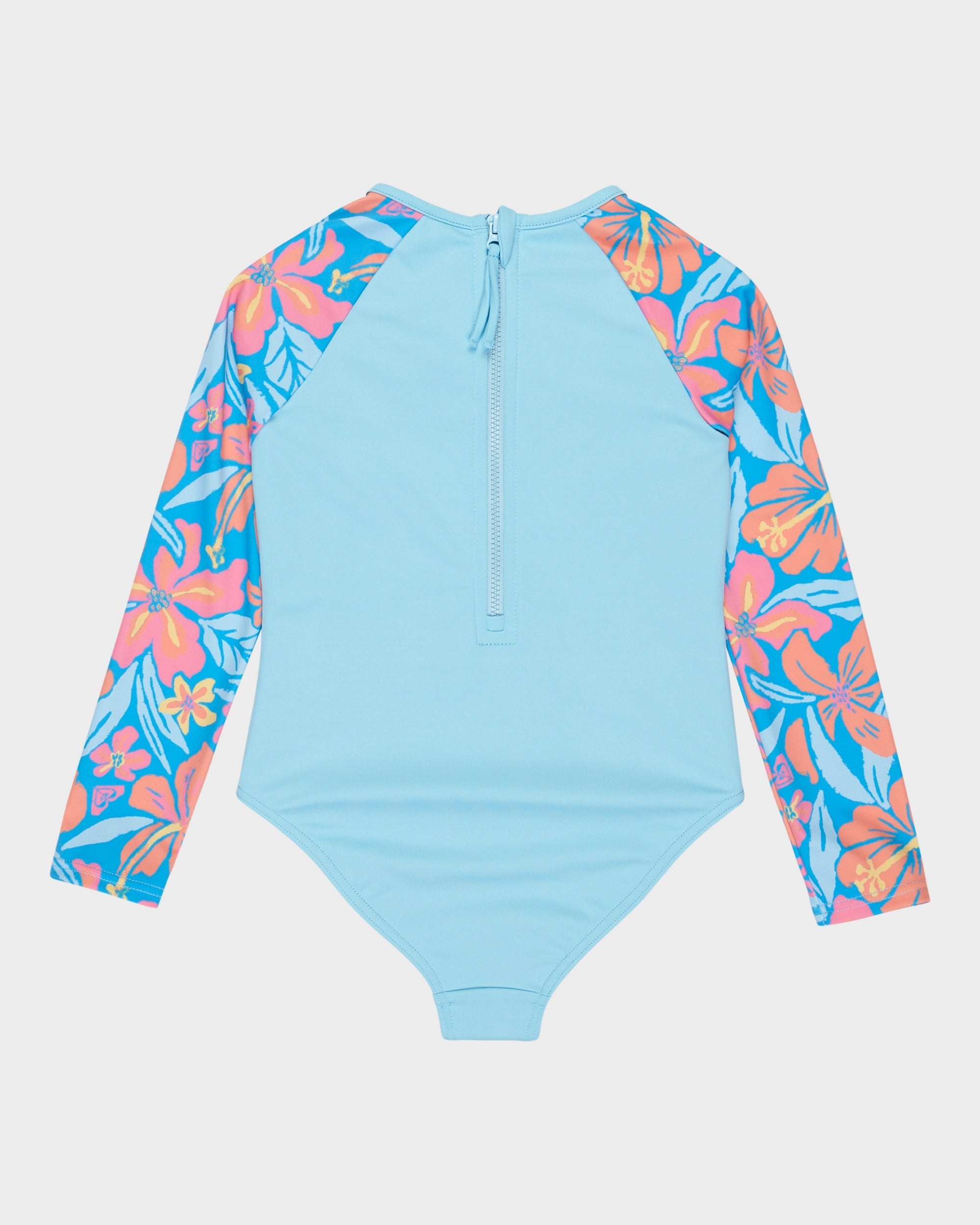 Girls 2-7 Hibiscus Hugs Long Sleeve Onesie Rash Vest