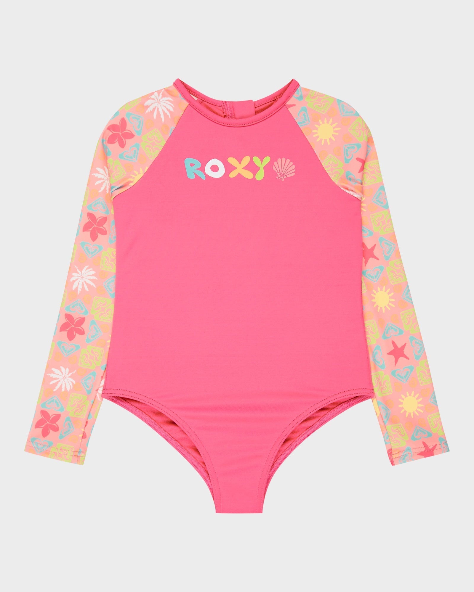 Girls 2-7 Check Long Sleeve One Piece Rash Vest