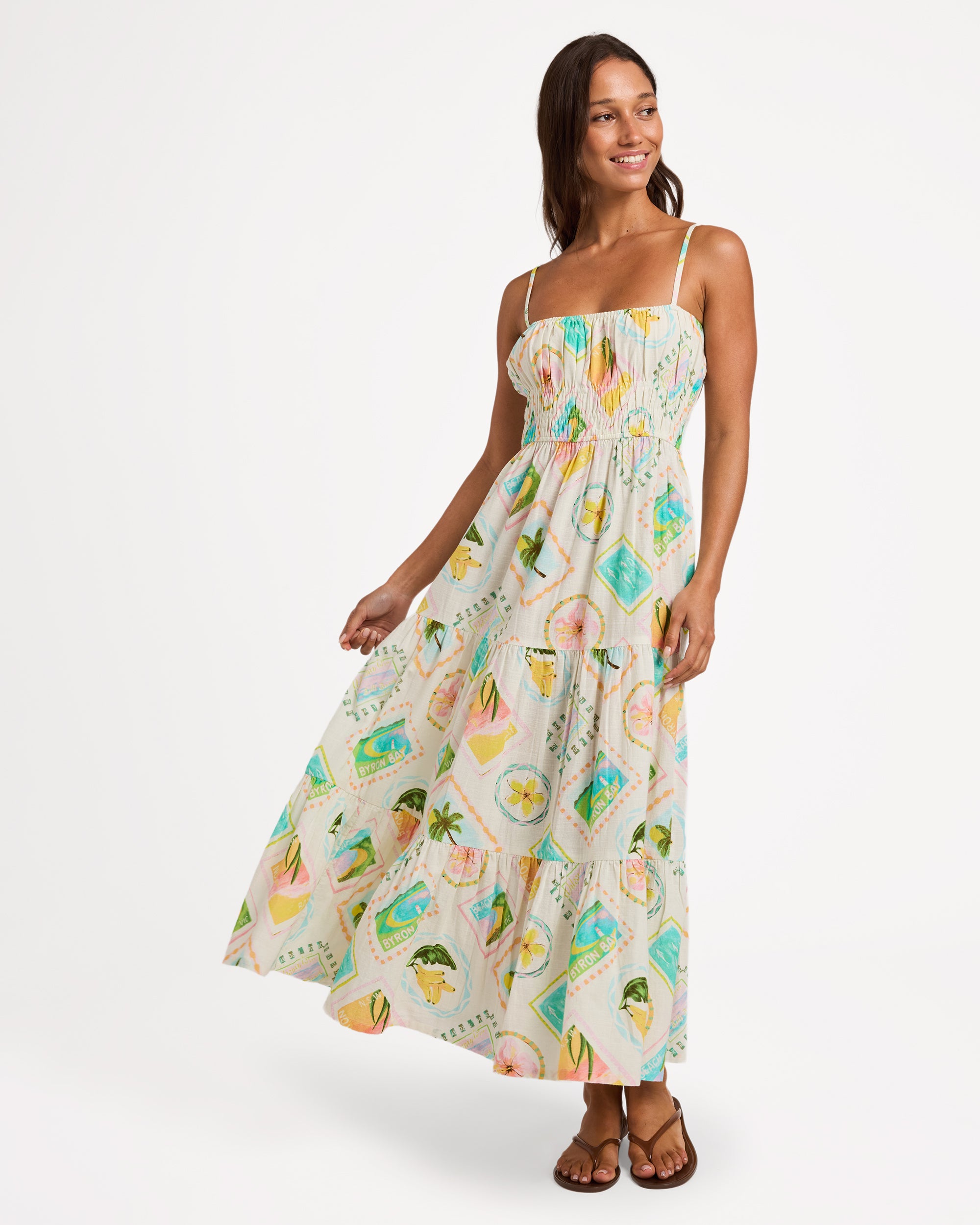 Womens Postcards Maxi Dress