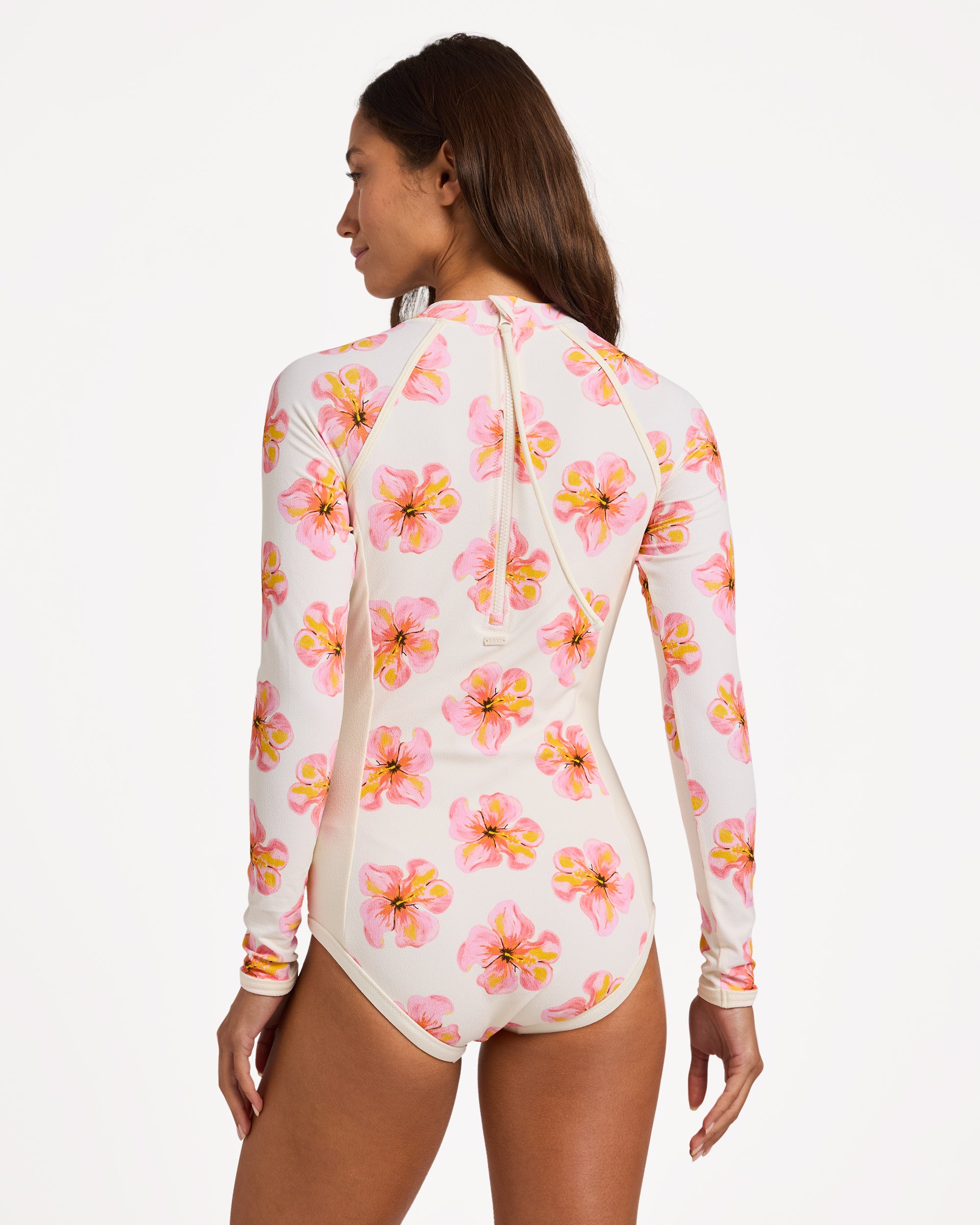 Womens Hibiscus Long Sleeve One Piece