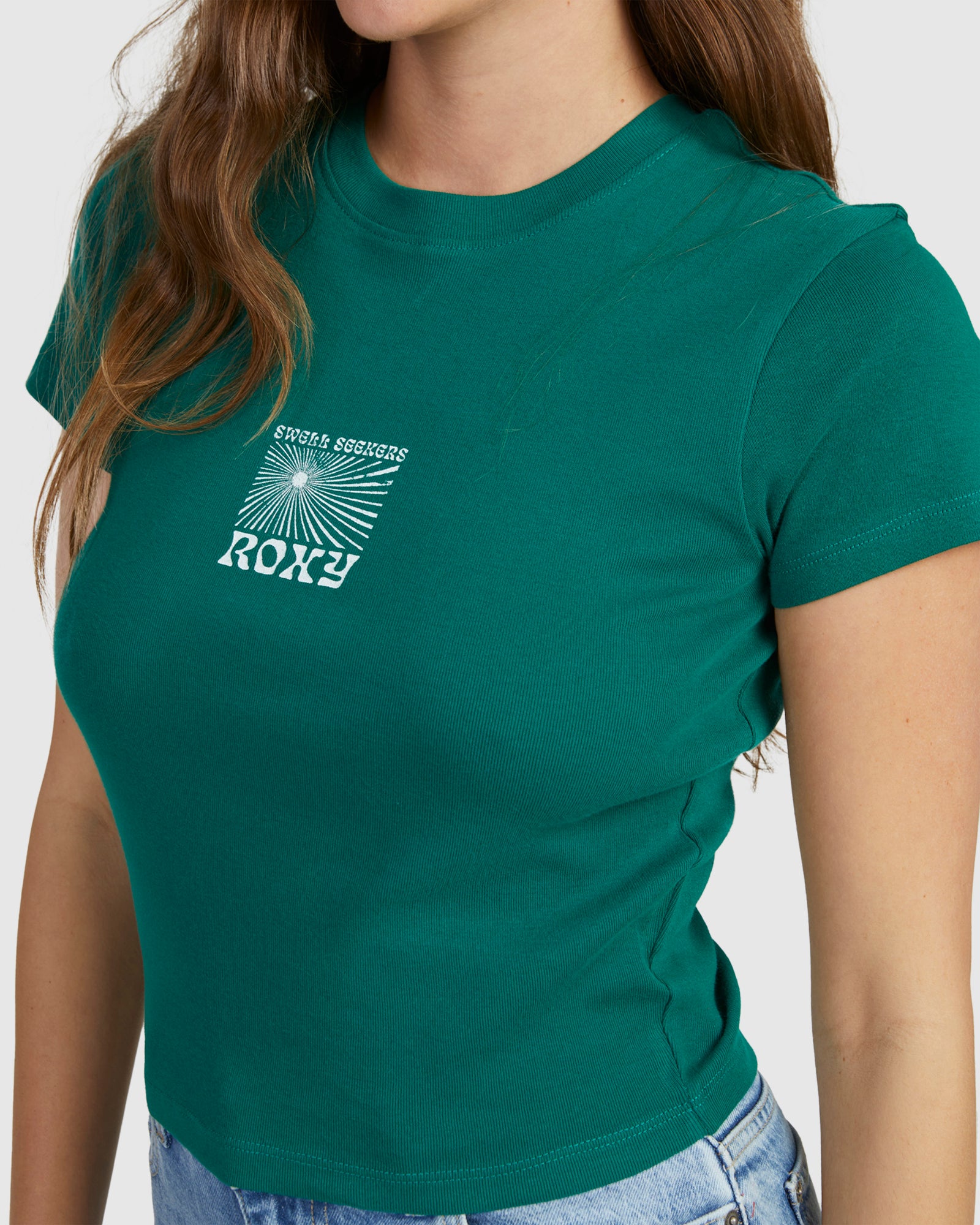 Womens Summertime Glow Baby Tee T-Shirt