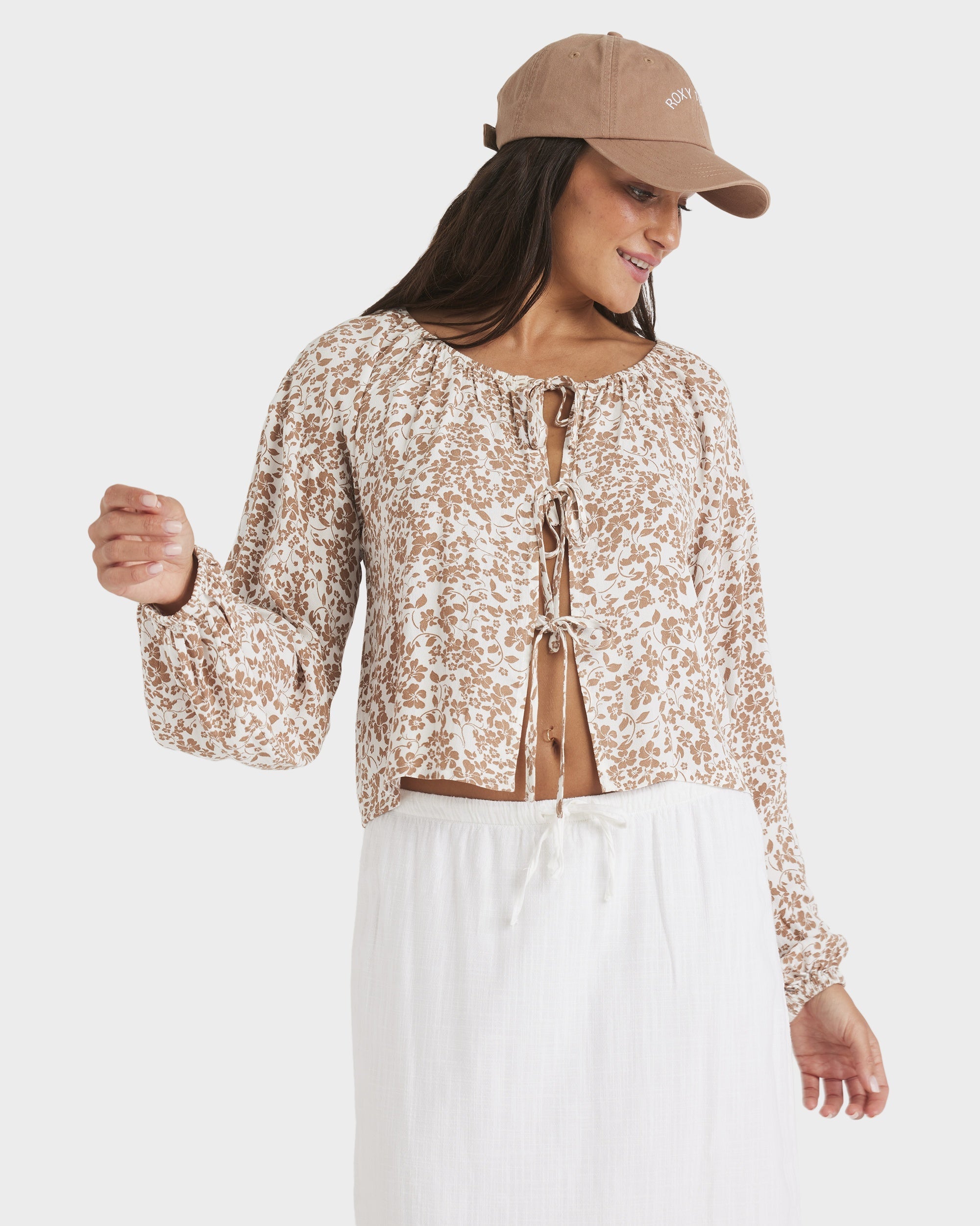 Womens Kerlina Tie Top Long Sleeve Shirt