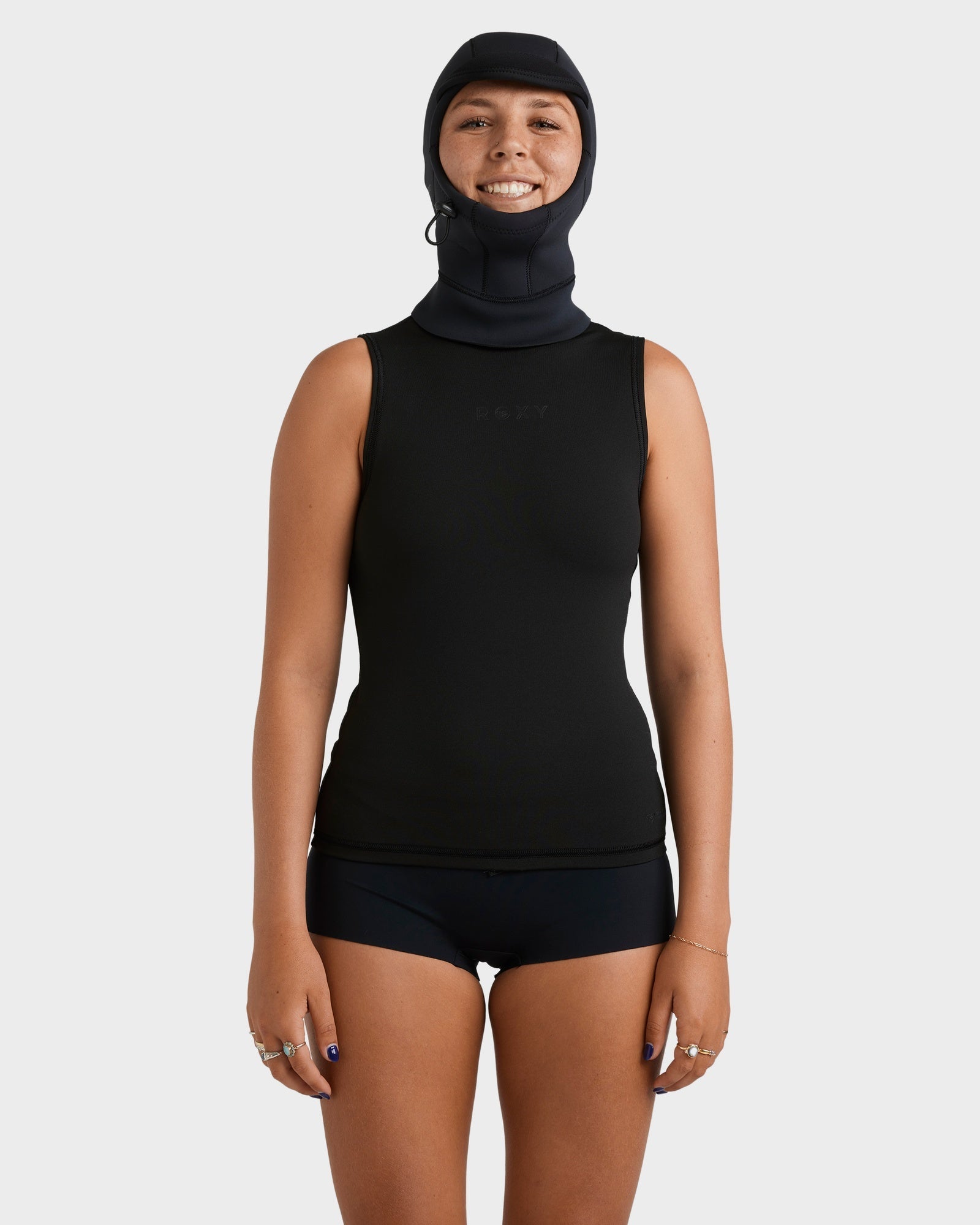 Womens 2mm Swell Natural Hooded Vest Wetsuit
