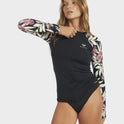Women Windswept Floral Full Zip Long Sleeve Rash Vest