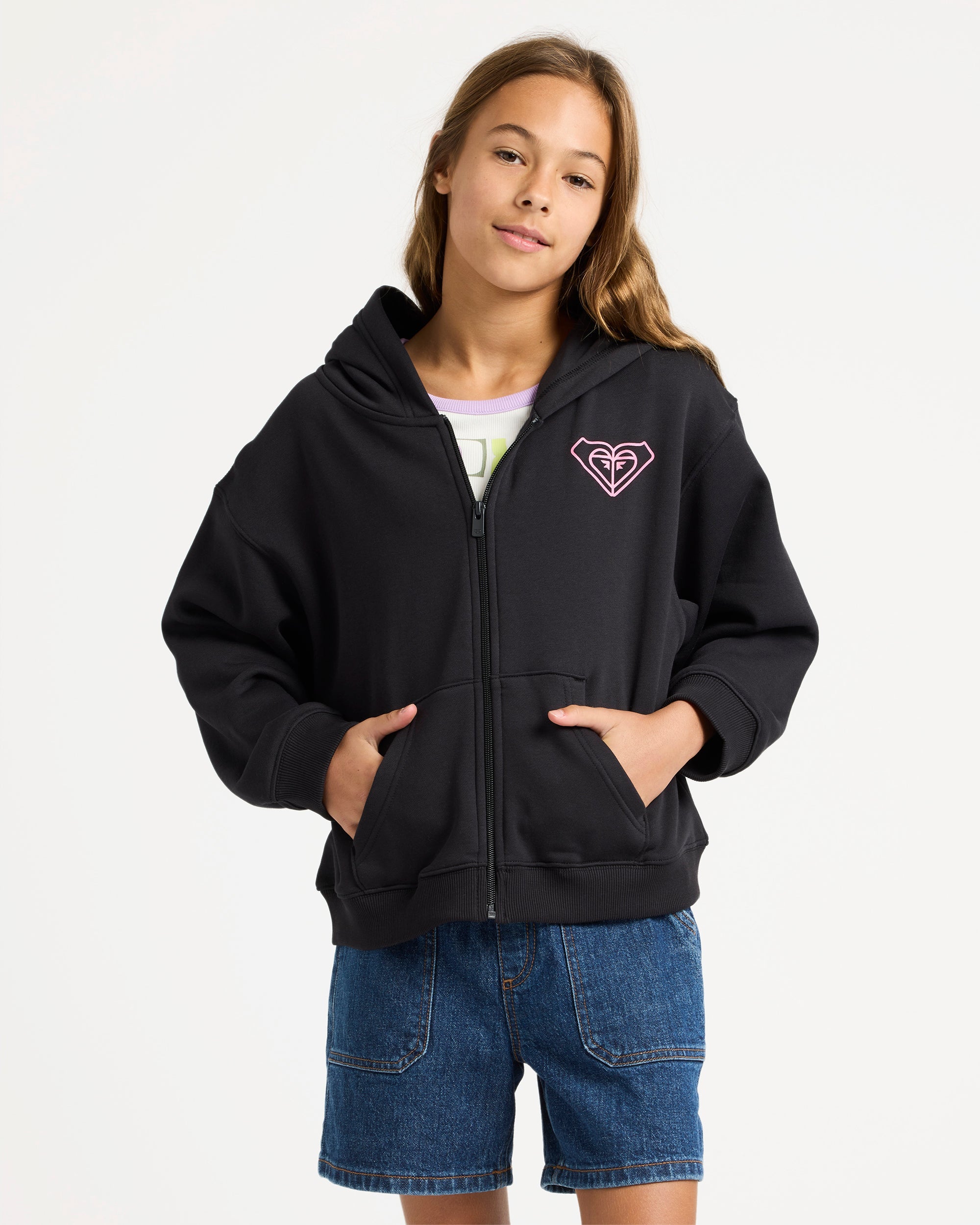 Girls 4-16 Midnight Hike Brushed Zip Up Hoodie – Roxy
