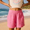 Girls 8-16 Milky Shell Elastic Waist Shorts