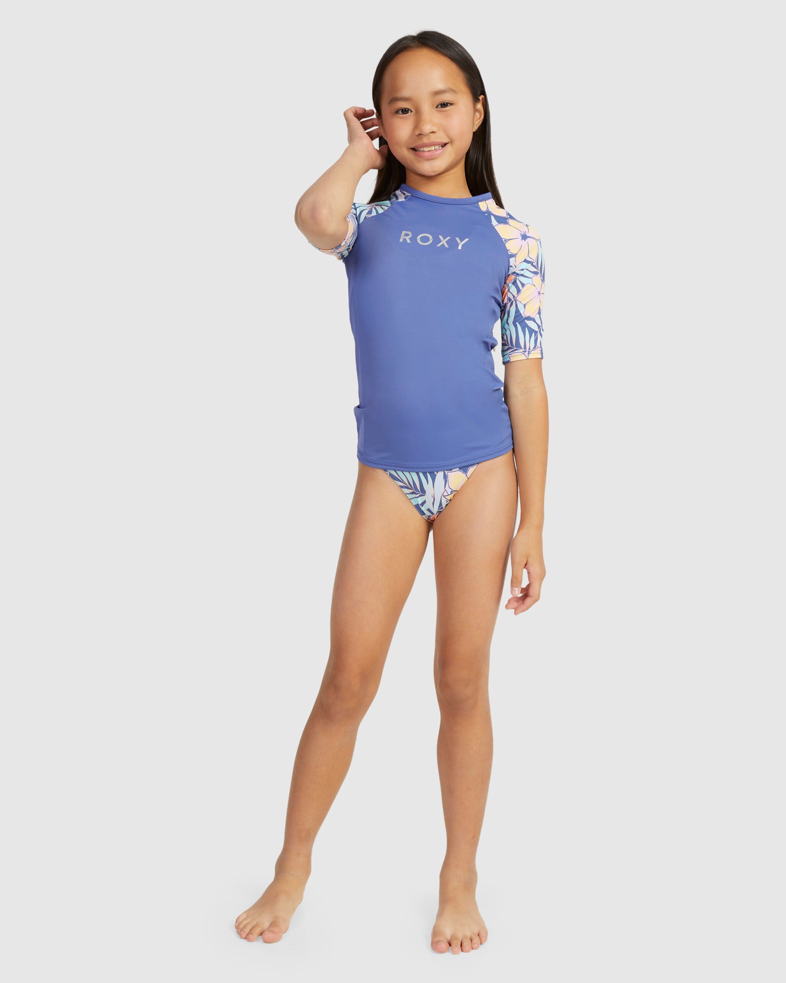 Girls Funky Palm Ss Lycra Rashguard