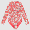 Girls 8-16 Fab Floral Onesie Long Sleeve Rash Vest
