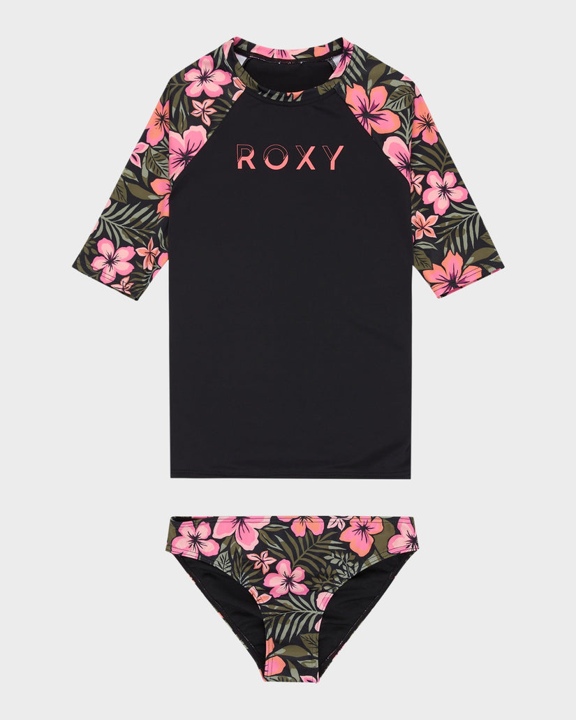 Girls 7-16 Active Floral Swim Set