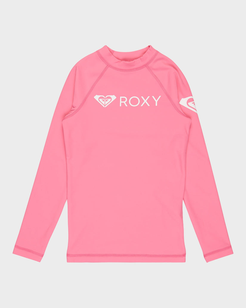Girls 8-16 Heater Long Sleeve Rash Vest - PINK COSMOS | Roxy