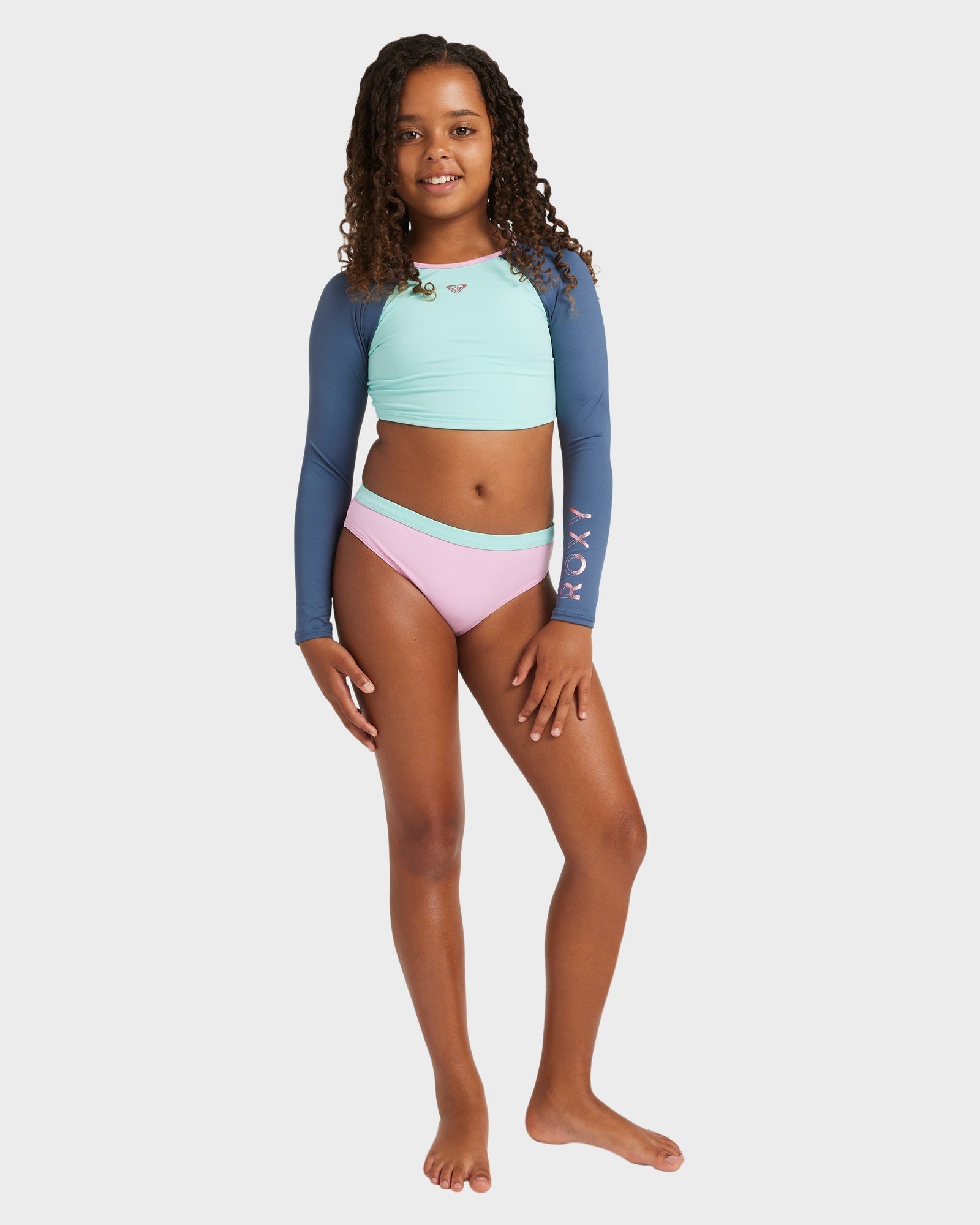 Girls 8-16 Colorblock Two Piece Rash Vest