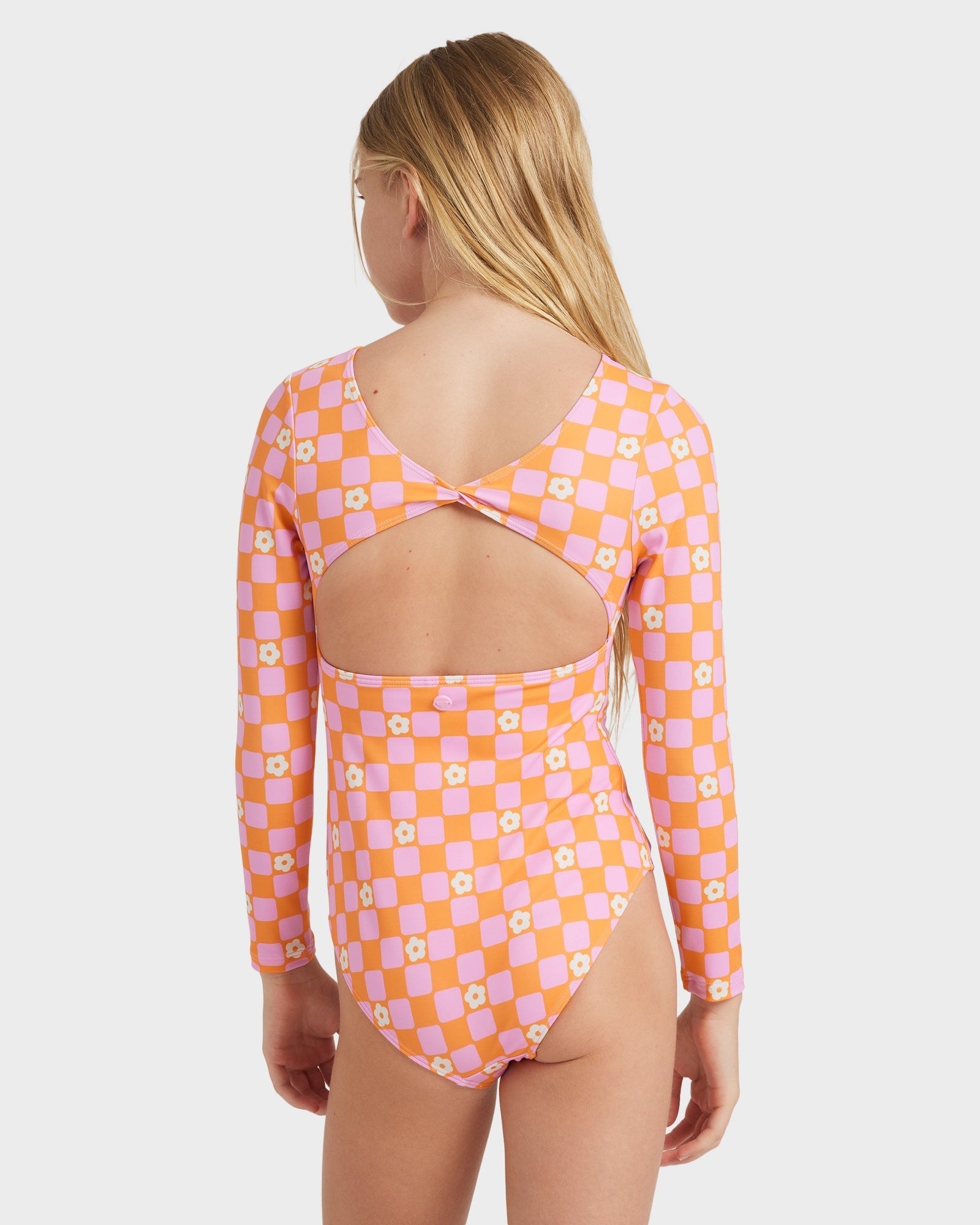 Girls 8-16 Flowe Check One Piece Rash Vest