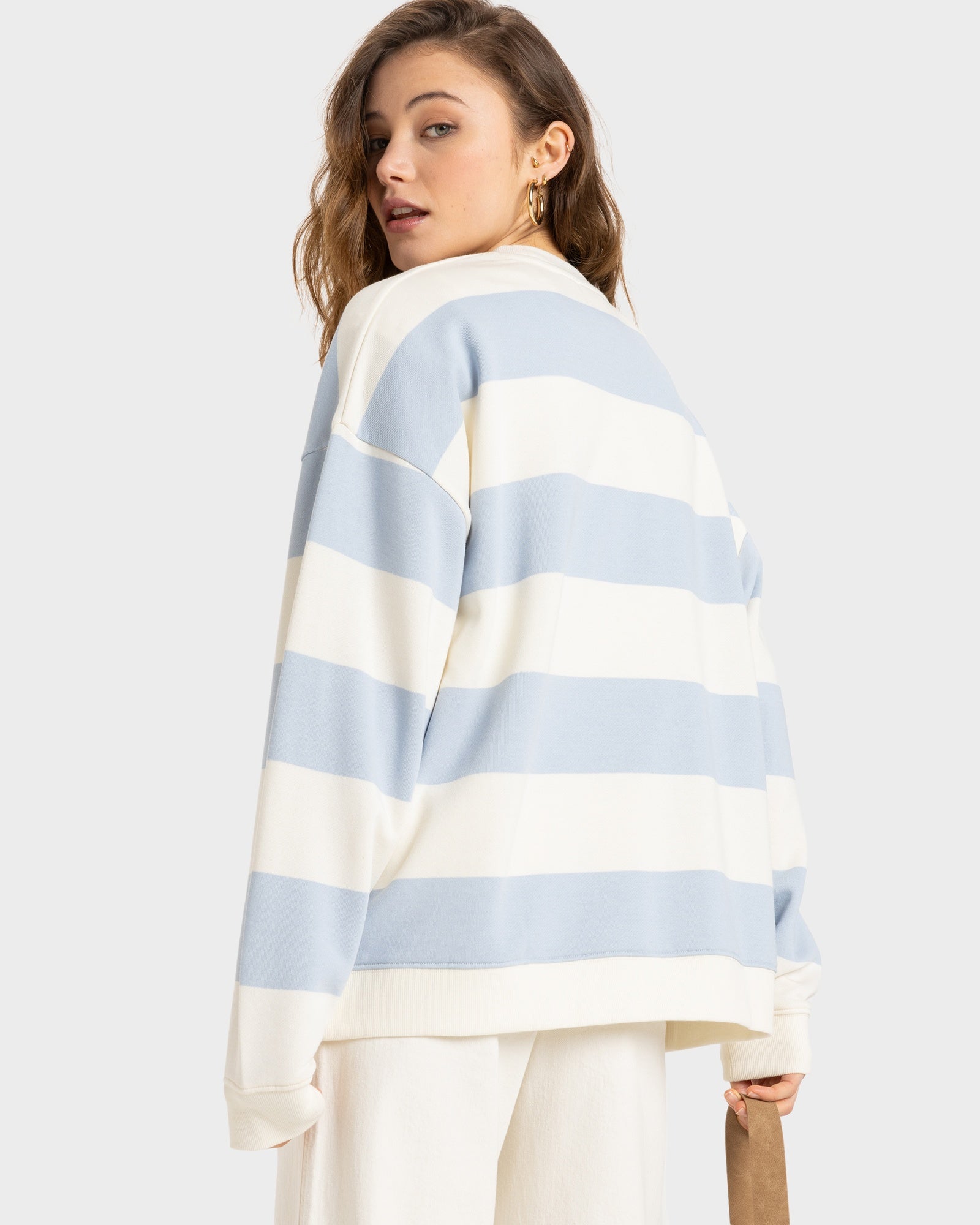 Womens Strictly Stripes Oversizedd Crew Neck