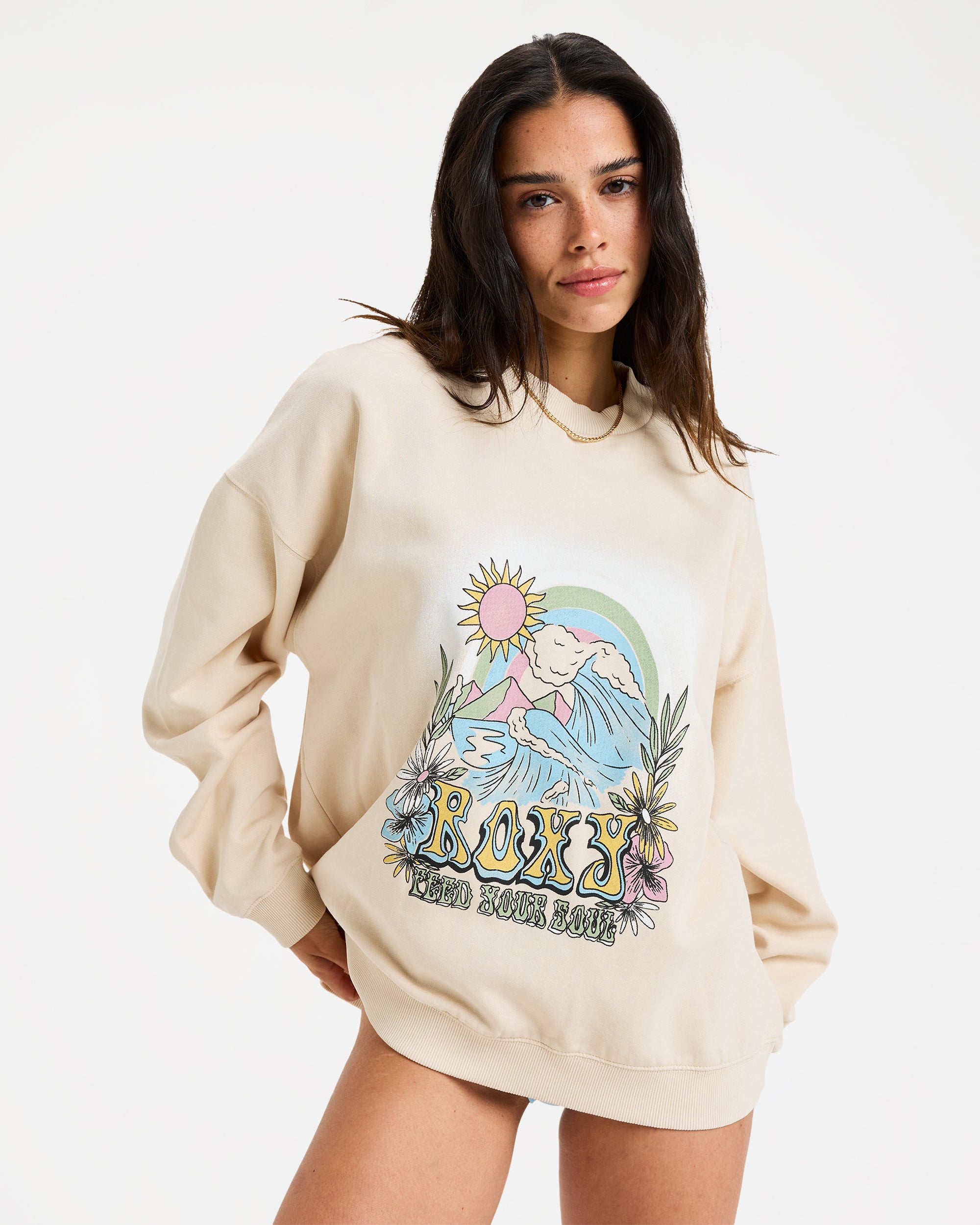 Womens Lineup Oversized Crew Neck
