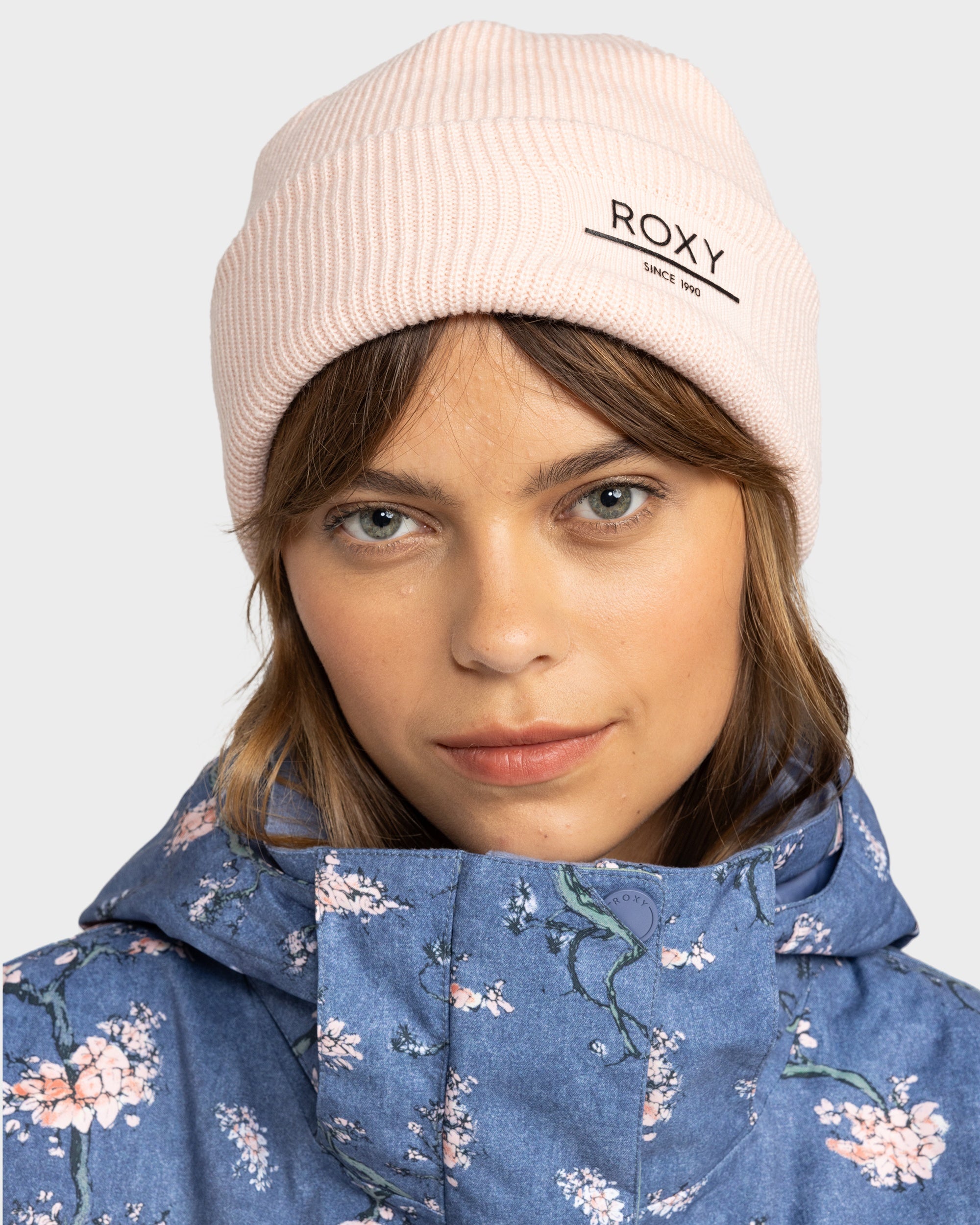 Womens Folker Rib Knit Beanie - PINK SALT | Roxy