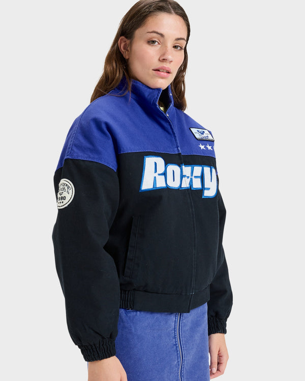 Womens Chloe Kim Moto Bomber Jacket