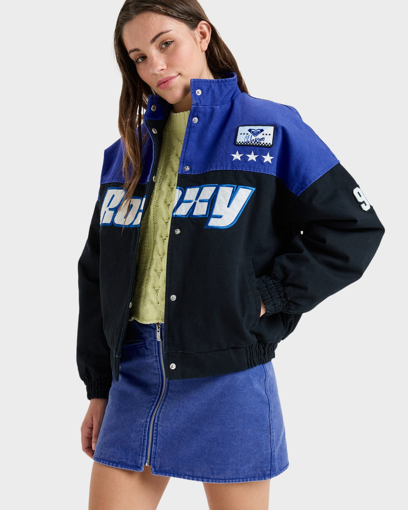 Womens Chloe Kim Moto Bomber Jacket