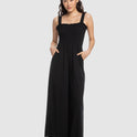 Womens Just Passing By Smocked Jersey Jumpsuit