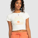 Womens Roxy All Day Short Sleeve Cropped T-Shirt